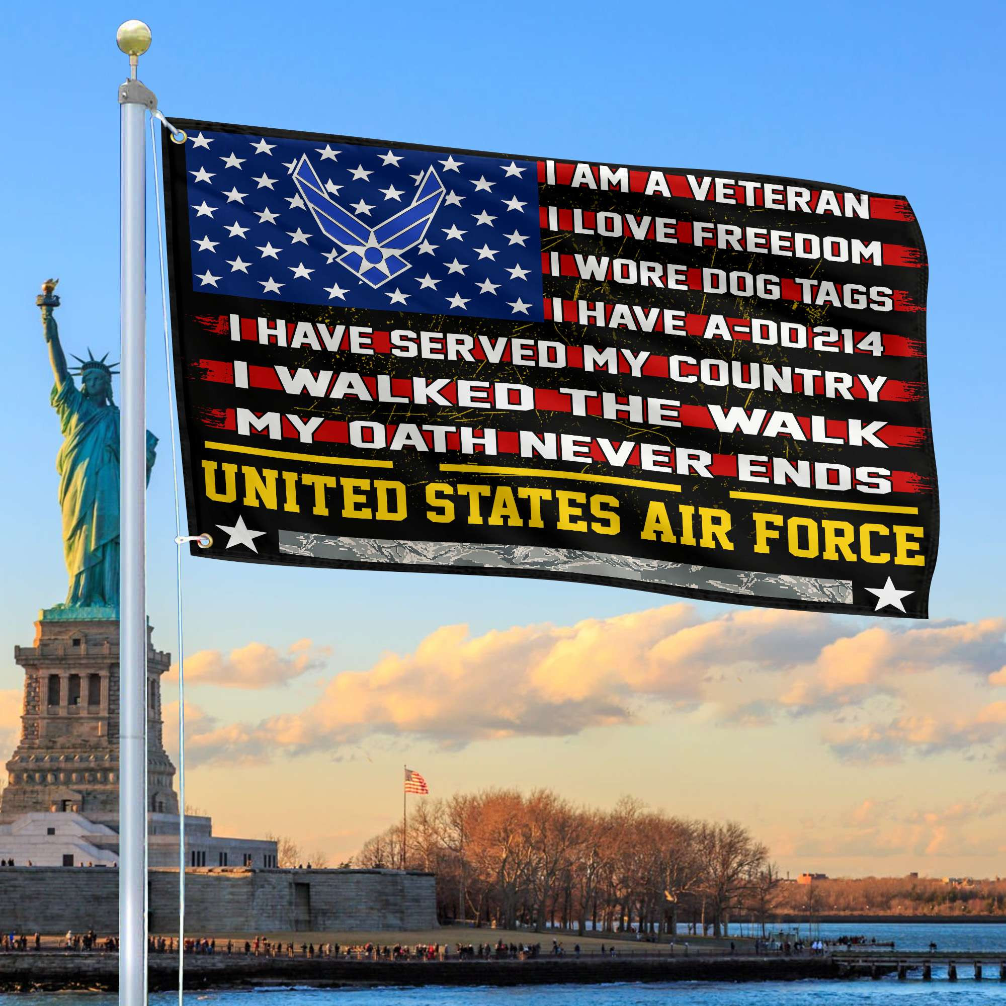 Premium USAF Veteran Grommet Flag Gift For Veterans Day, Father’s Day, Memorial Day VPVC100104