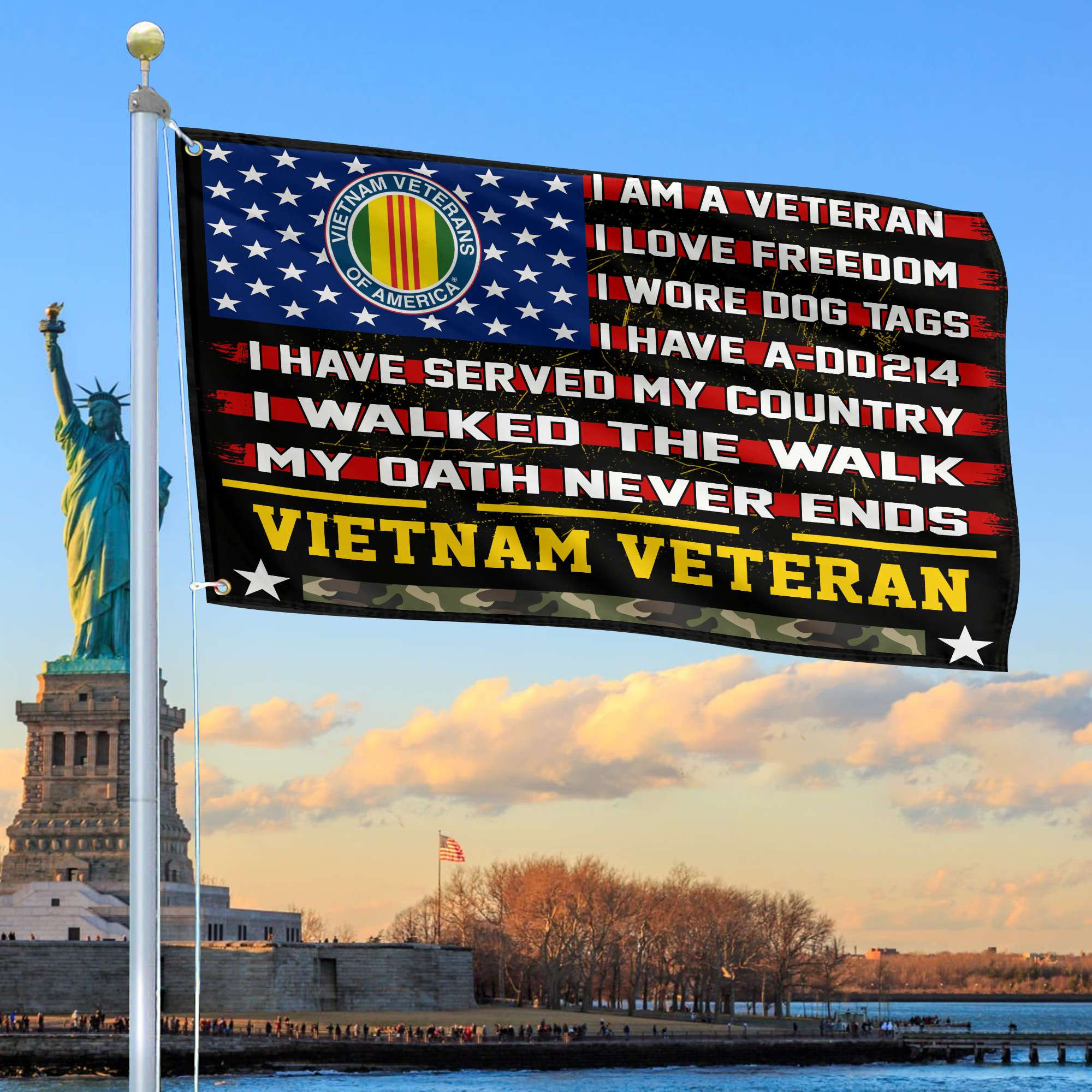 Premium Vietnam Veteran Grommet Flag Gift For Veterans Day, Father’s Day, Memorial Day VPVC100106