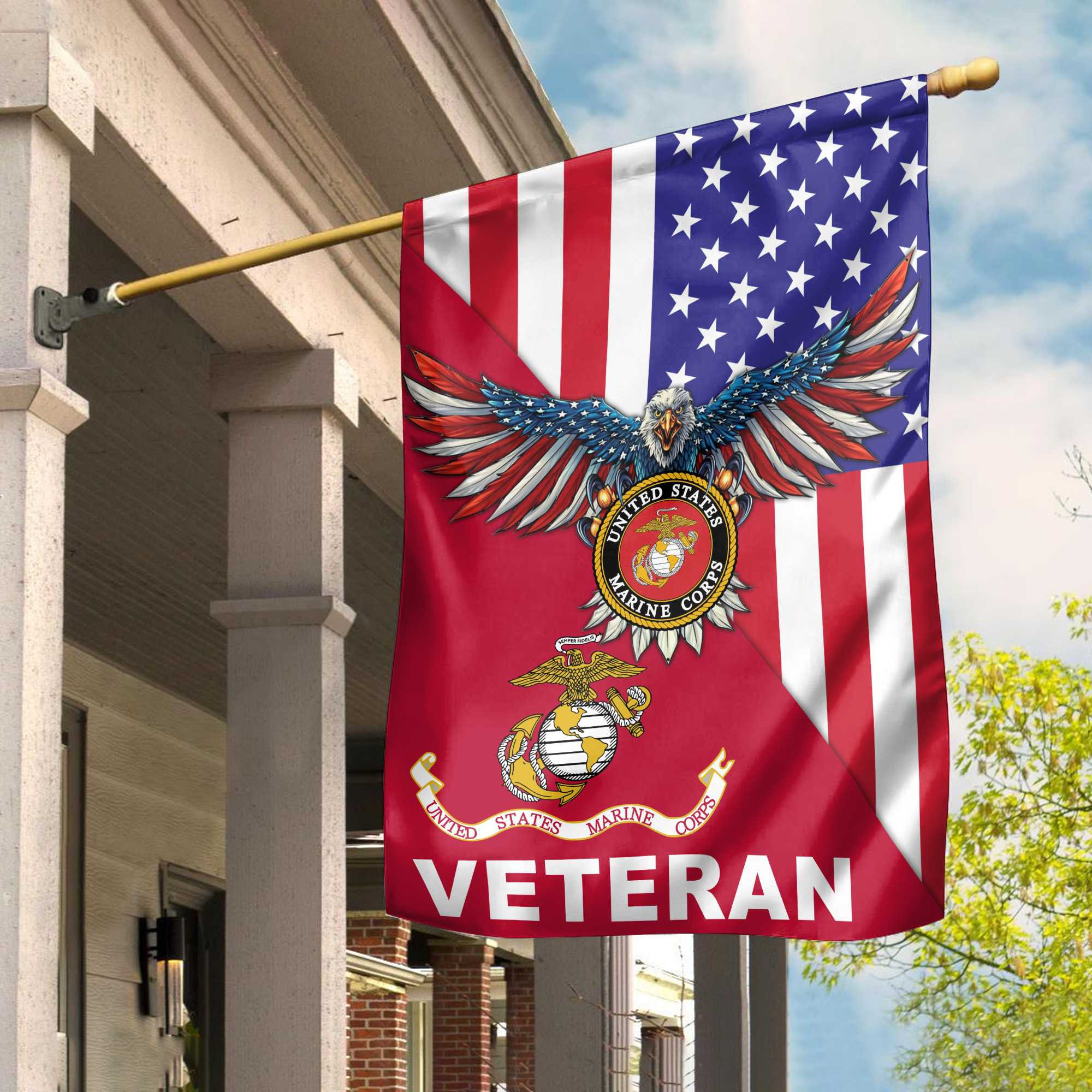 US Marine Veteran Garden Flag – House Flag VPVC100203