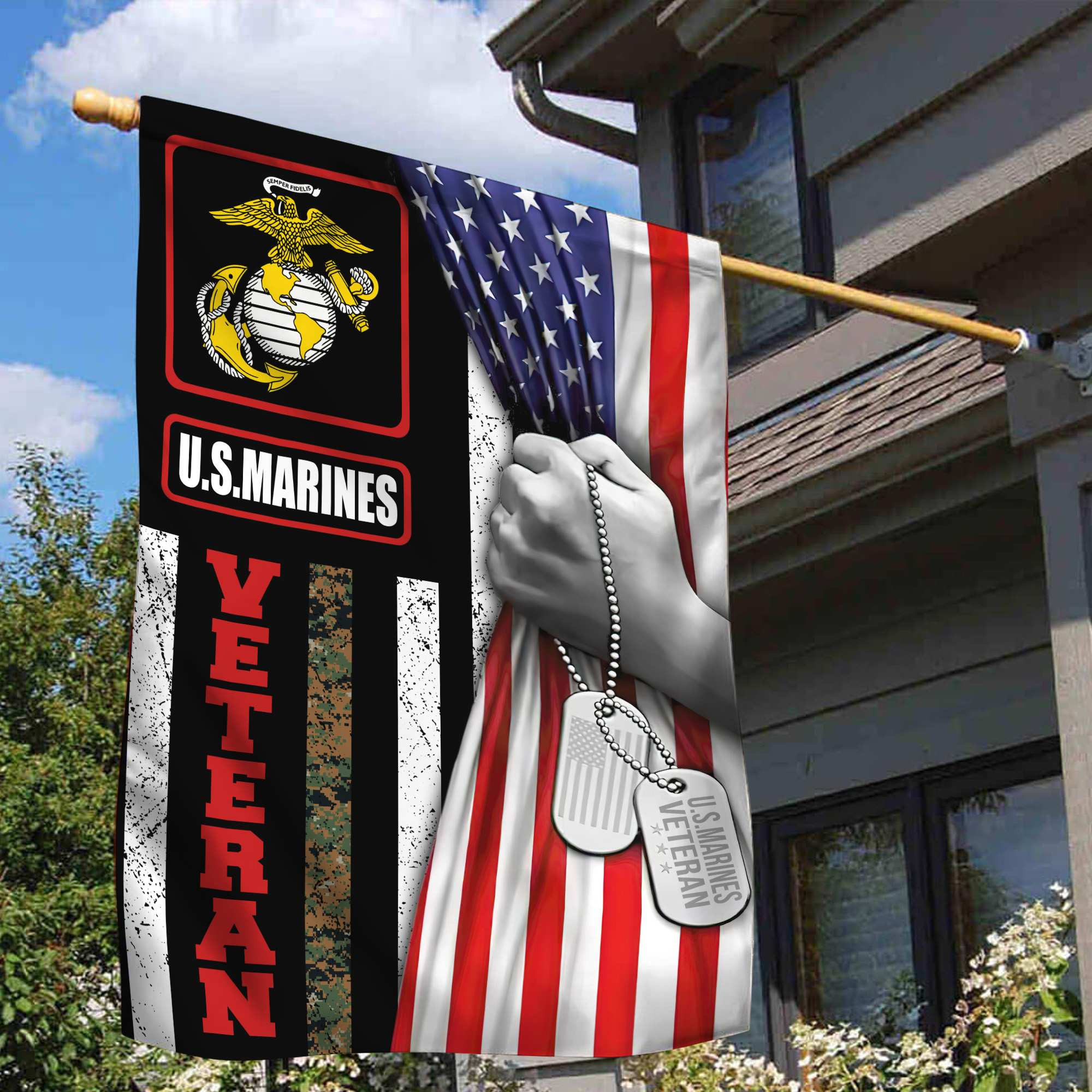 US Marine Veteran Garden Flag – House Flag VPVC100303