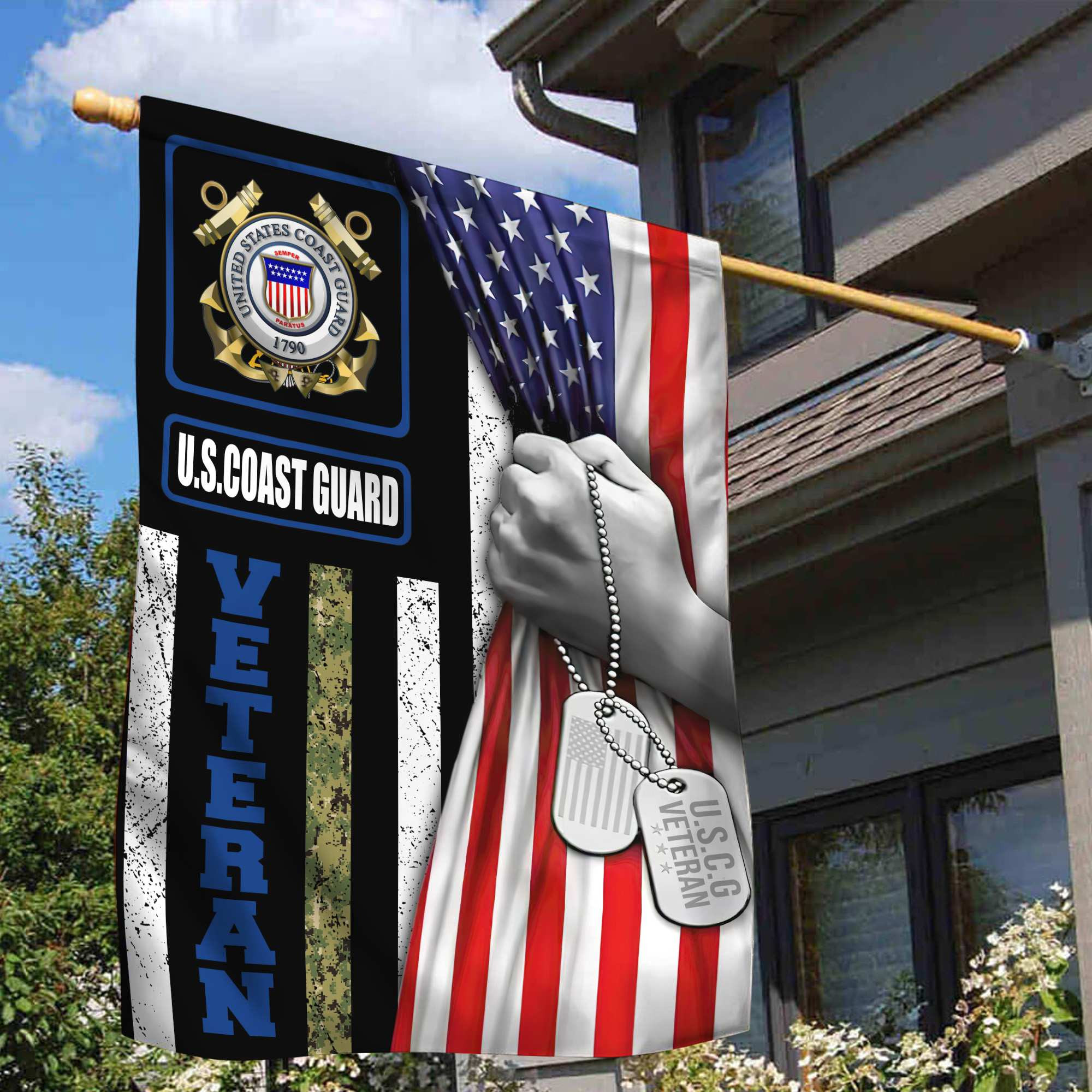 USCG Veteran Garden Flag – House Flag VPVC100305