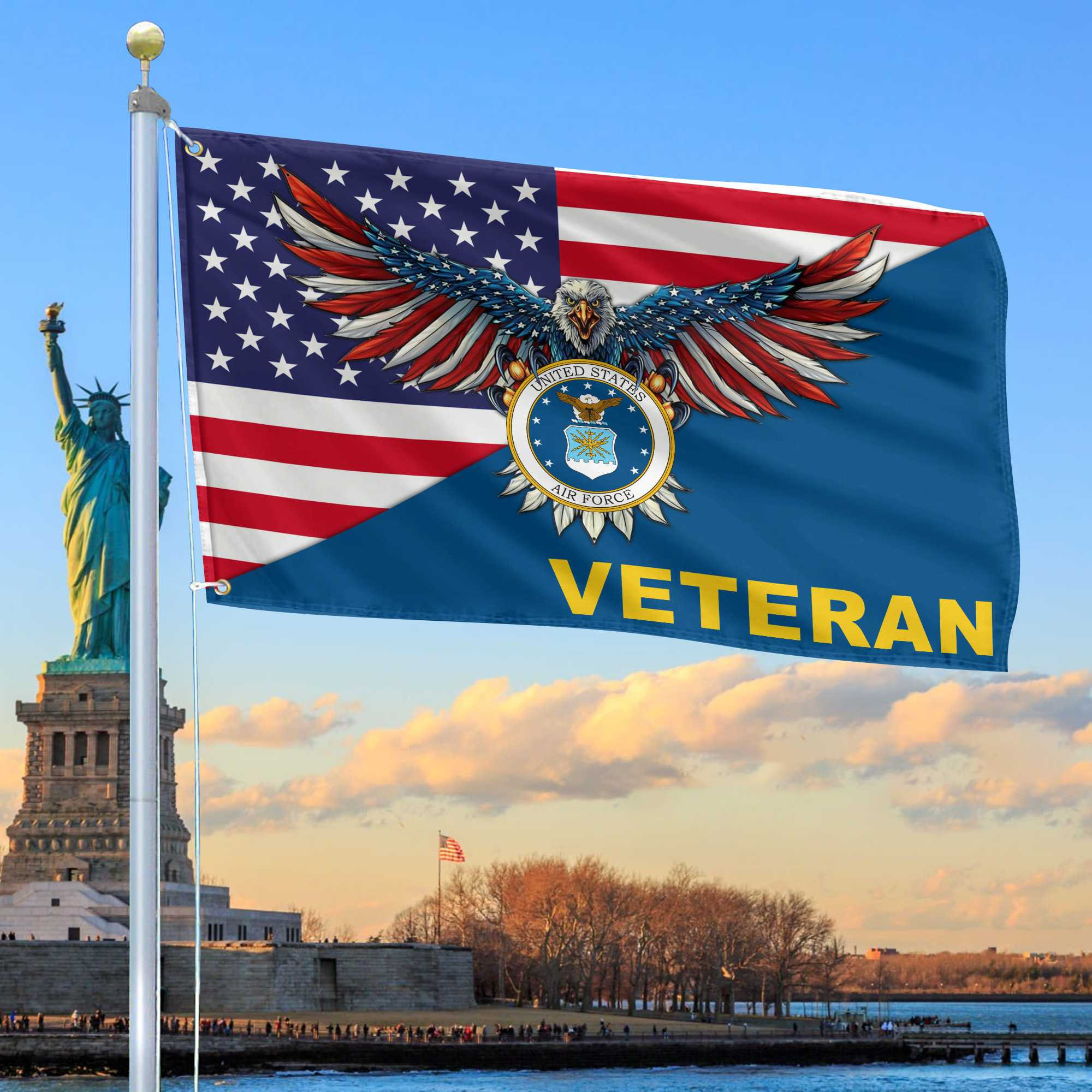 Premium USAF Grommet Flag Gift For Veterans Day, Father’s Day, Memorial Day VPVC100404
