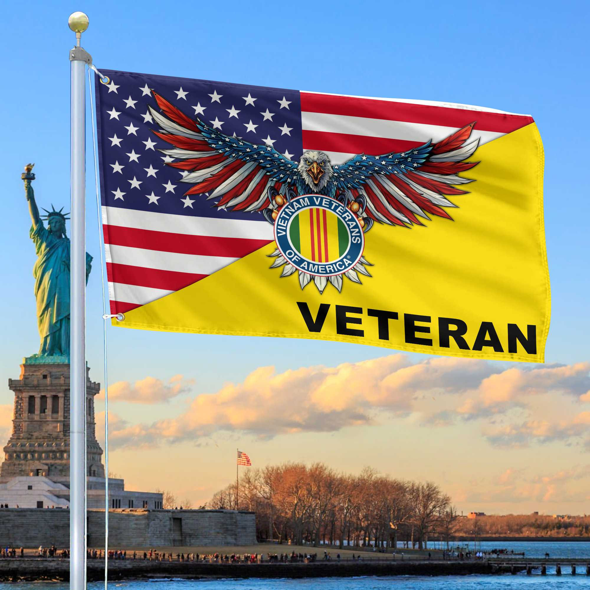 Premium Vietnam Veteran Grommet Flag Gift For Veterans Day, Father’s Day, Memorial Day VPVC100406