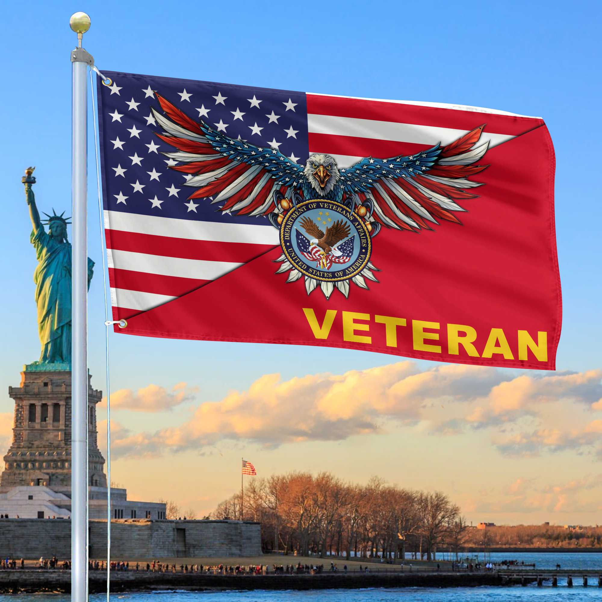 Premium US Veteran Grommet Flag Gift For Veterans Day, Father’s Day, Memorial Day VPVC100407