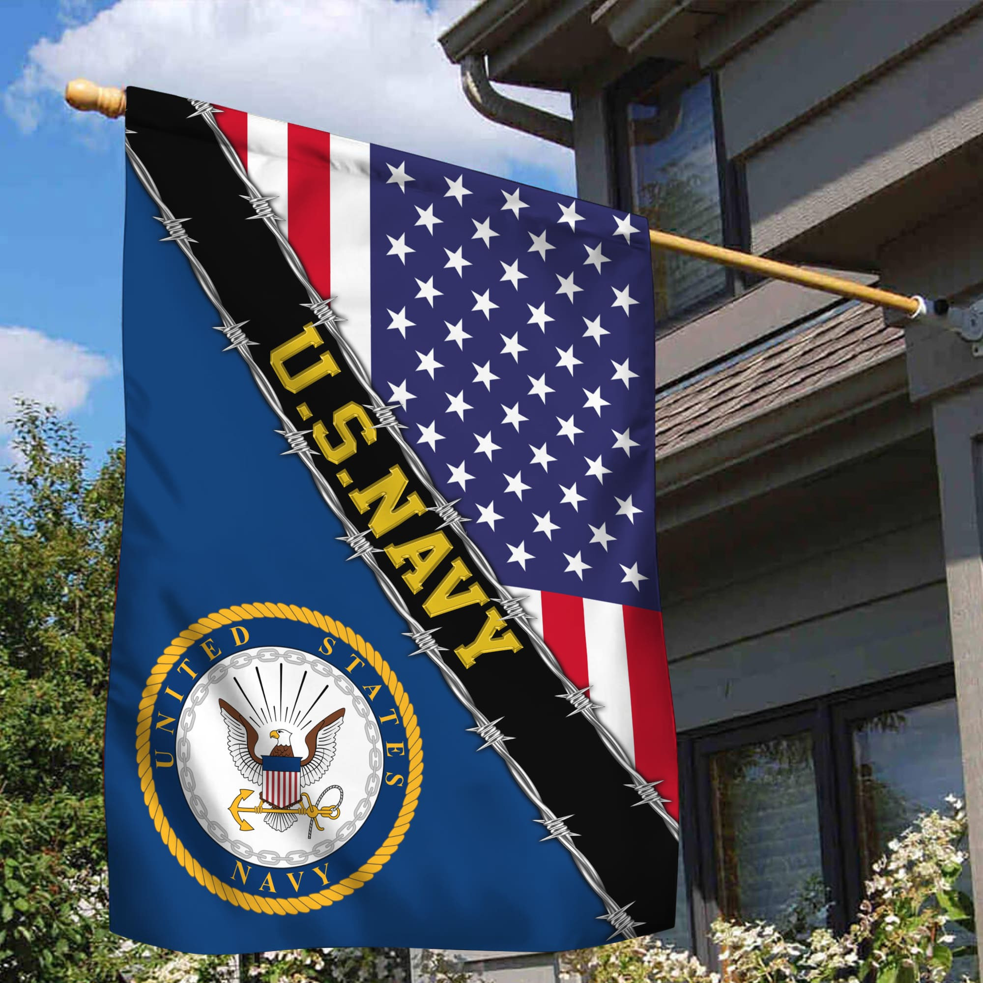 US Navy Garden Flag – House Flag, Gift For Veterans Day, Father’s Day, Memorial Day VPVC100502