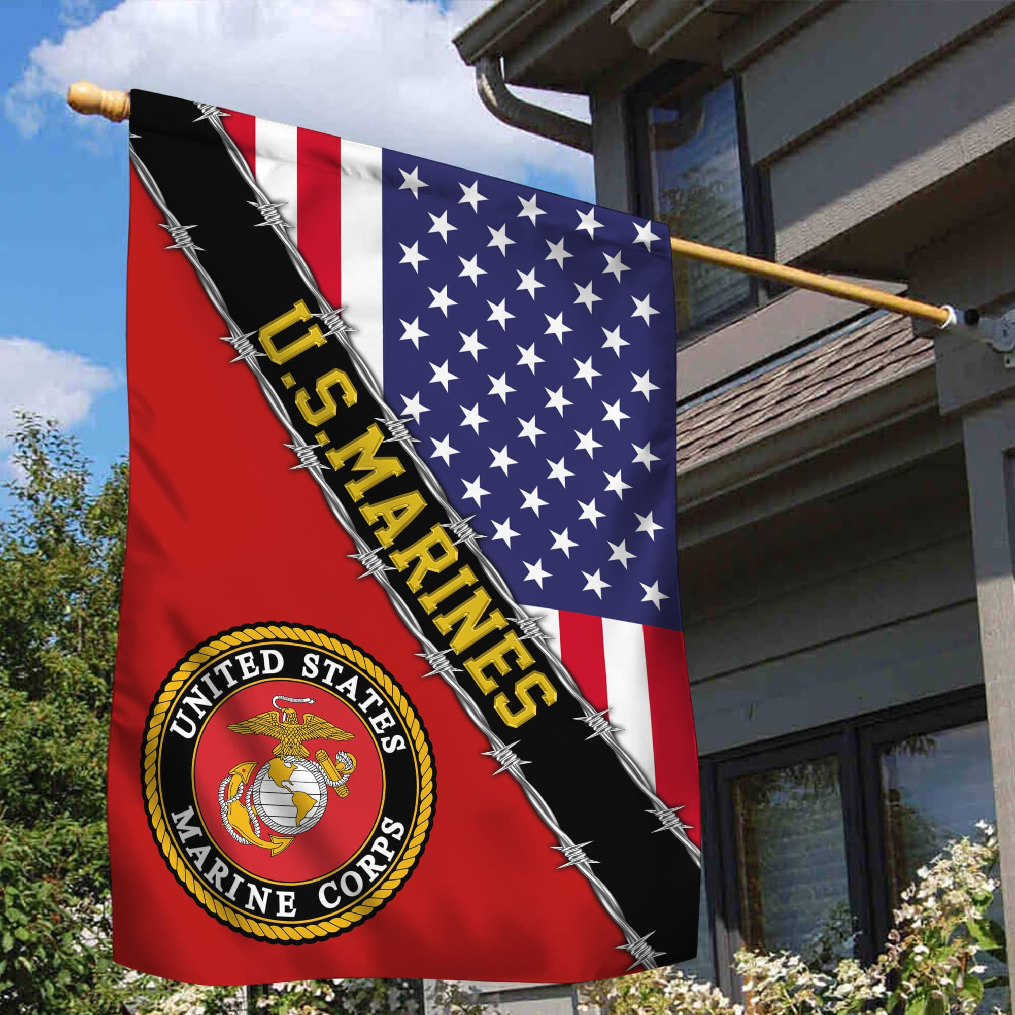 US Marines Garden Flag – House Flag, Gift For Veterans Day, Father’s Day, Memorial Day VPVC100503
