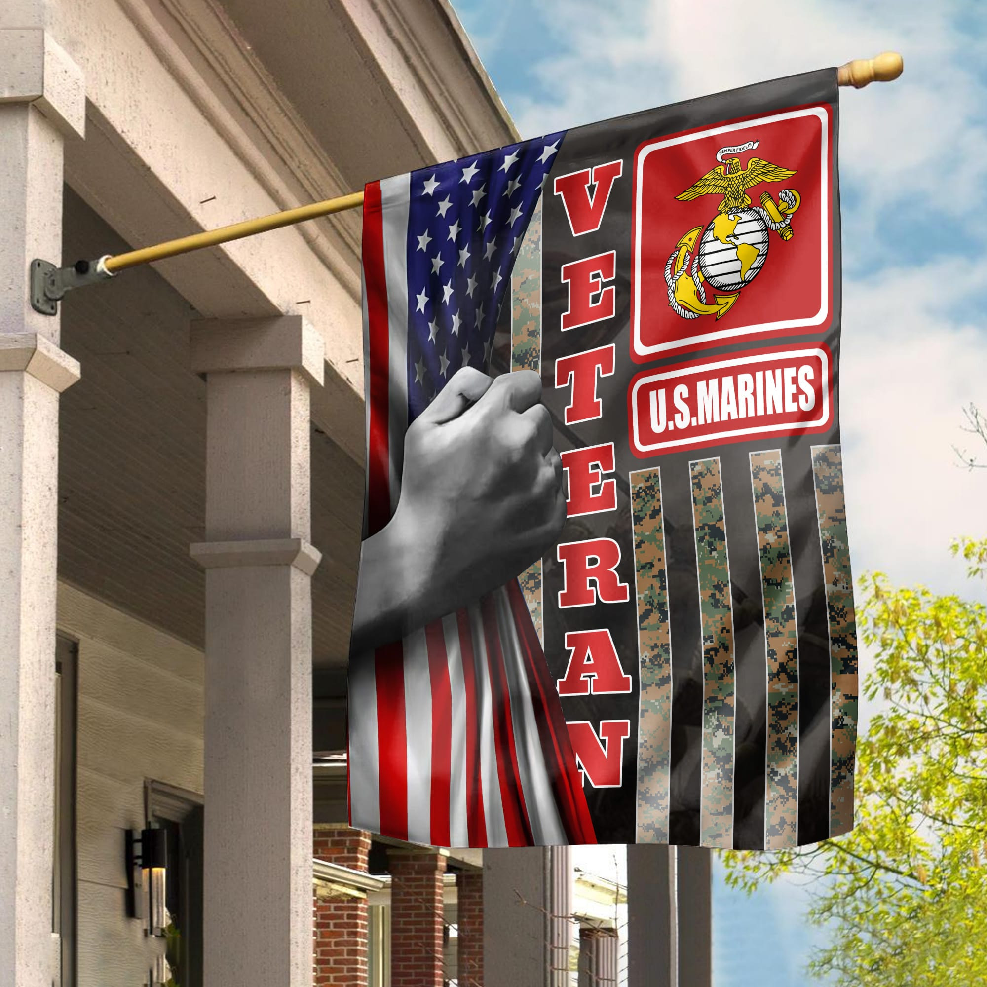 US Marines Garden Flag – House Flag, Gift For Veterans Day, Father’s Day, Memorial Day VPVC100603