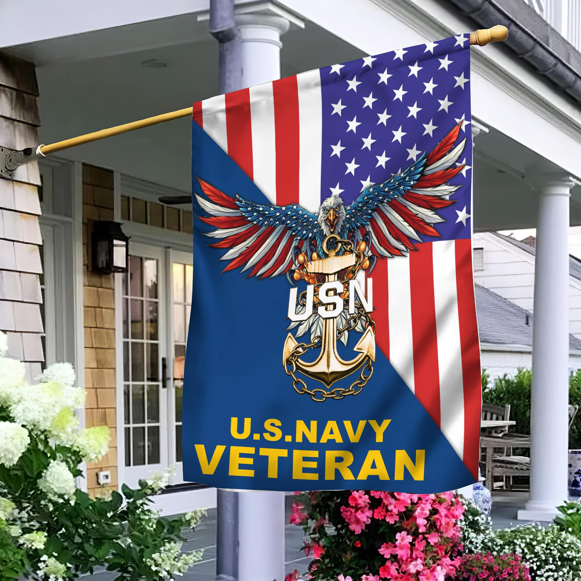 US Navy Garden Flag – House Flag, Gift For Navy Veteran VPVC100702