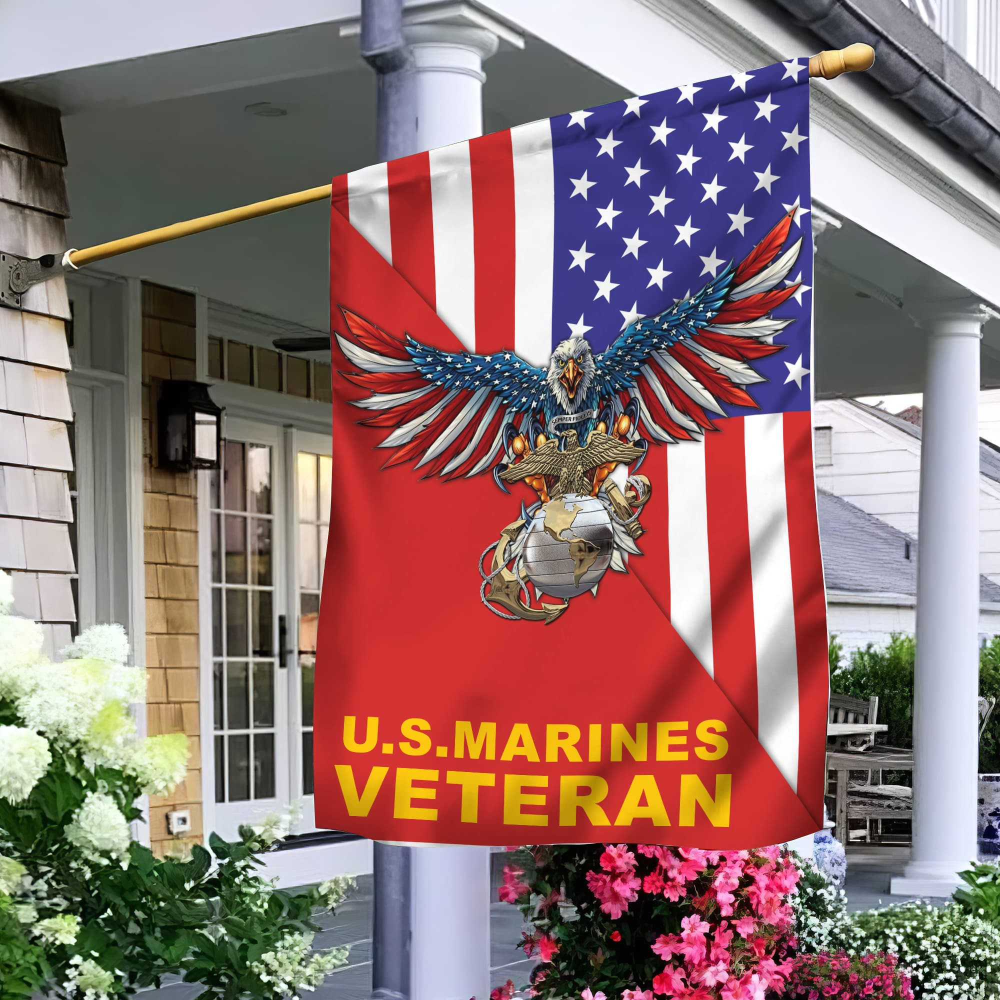 USMC Garden Flag – House Flag, Gift For Marine Veteran VPVC100703