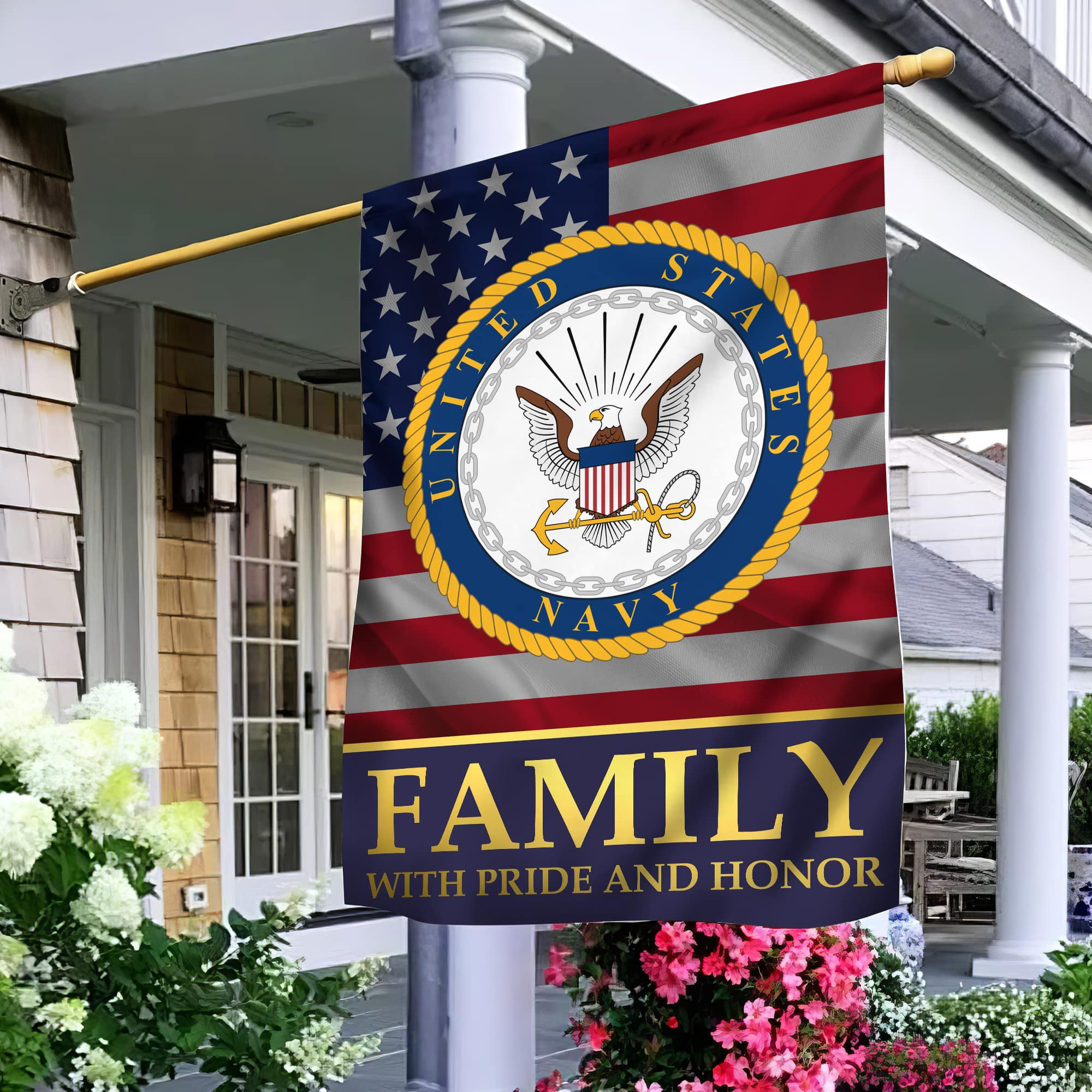 US Navy Garden Flag – House Flag, Navy Family With Pride And Honor VPVC100902