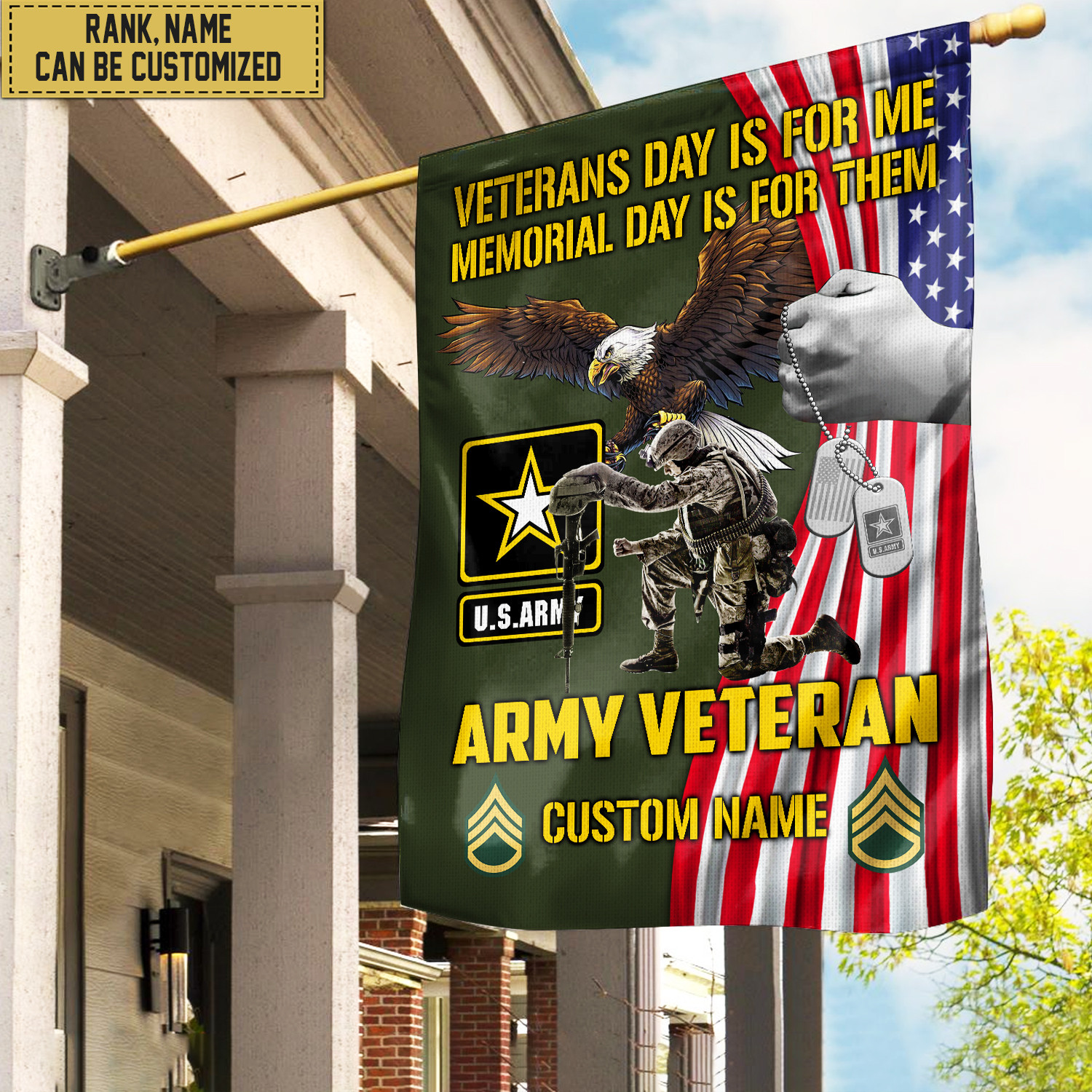 Customized US Army American Flag, Patriotic Flag, Gift For Army Veteran, Garden Flag – House Flag VPVC102001