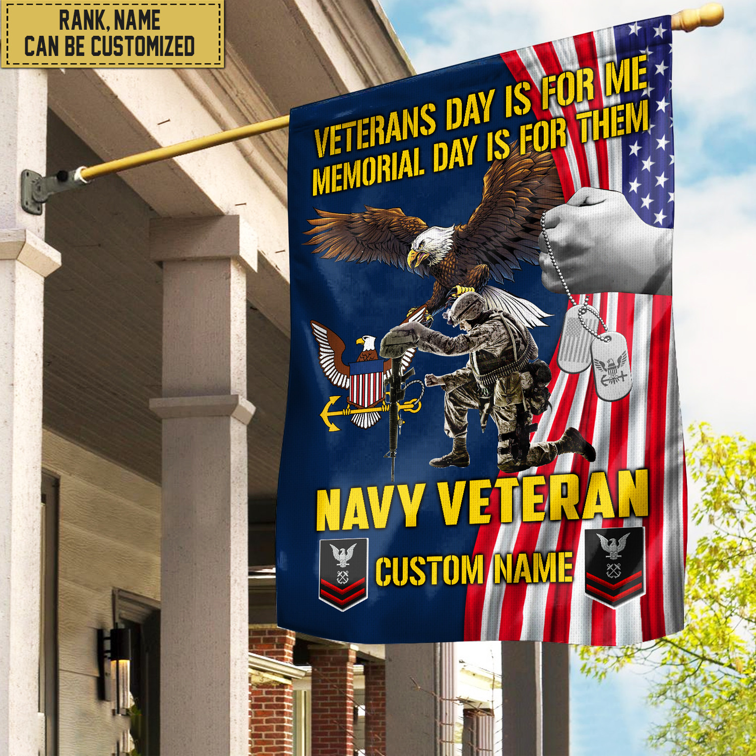Customized US Navy American Flag, Patriotic Flag, Gift For Navy Veteran, Garden Flag – House Flag VPVC102002