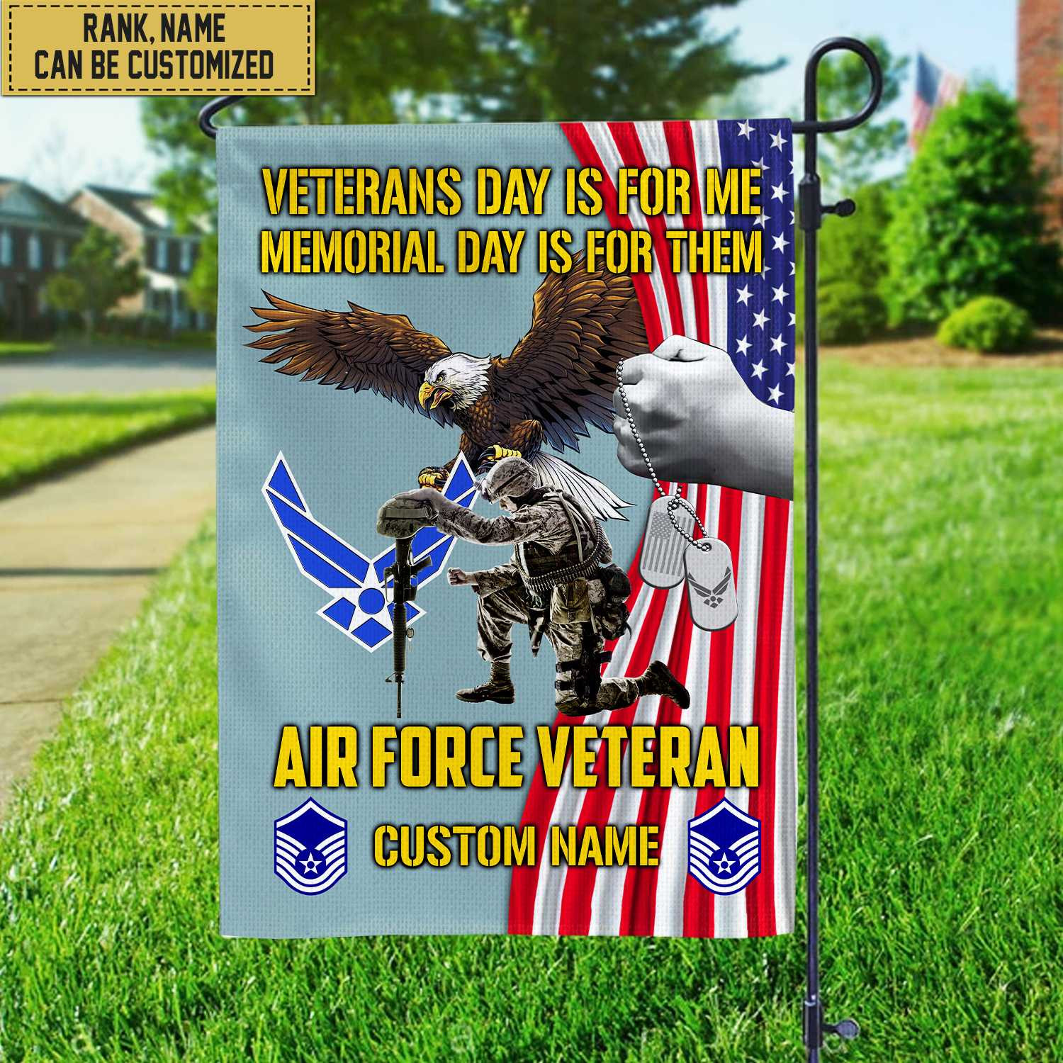 Customized USAF American Flag, Patriotic Flag, Gift For Air Force Veteran, Garden Flag – House Flag VPVC102004