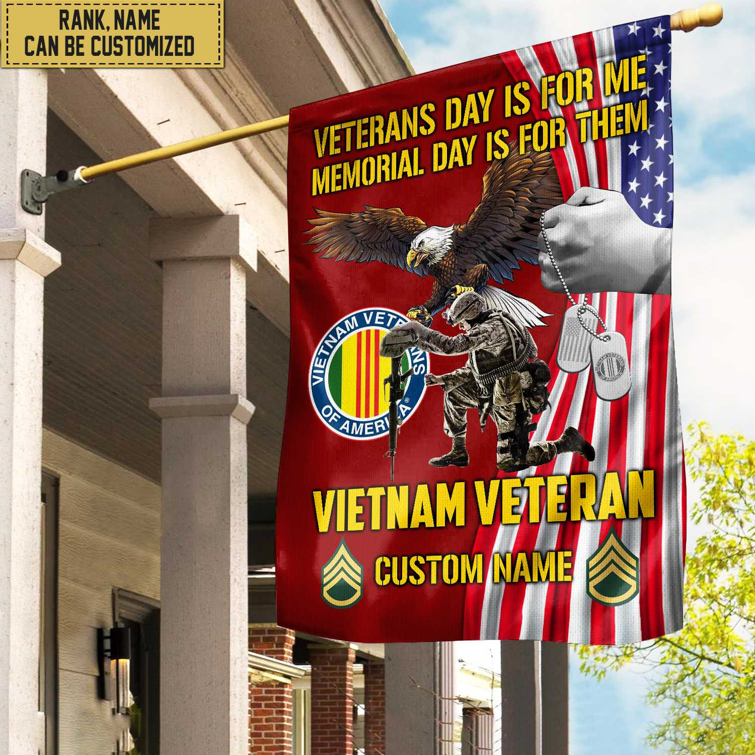 Vietnam Veteran Flag, Patriotic Flag, Gift For Vietnam Veteran, Garden Flag – House Flag VPVC102006