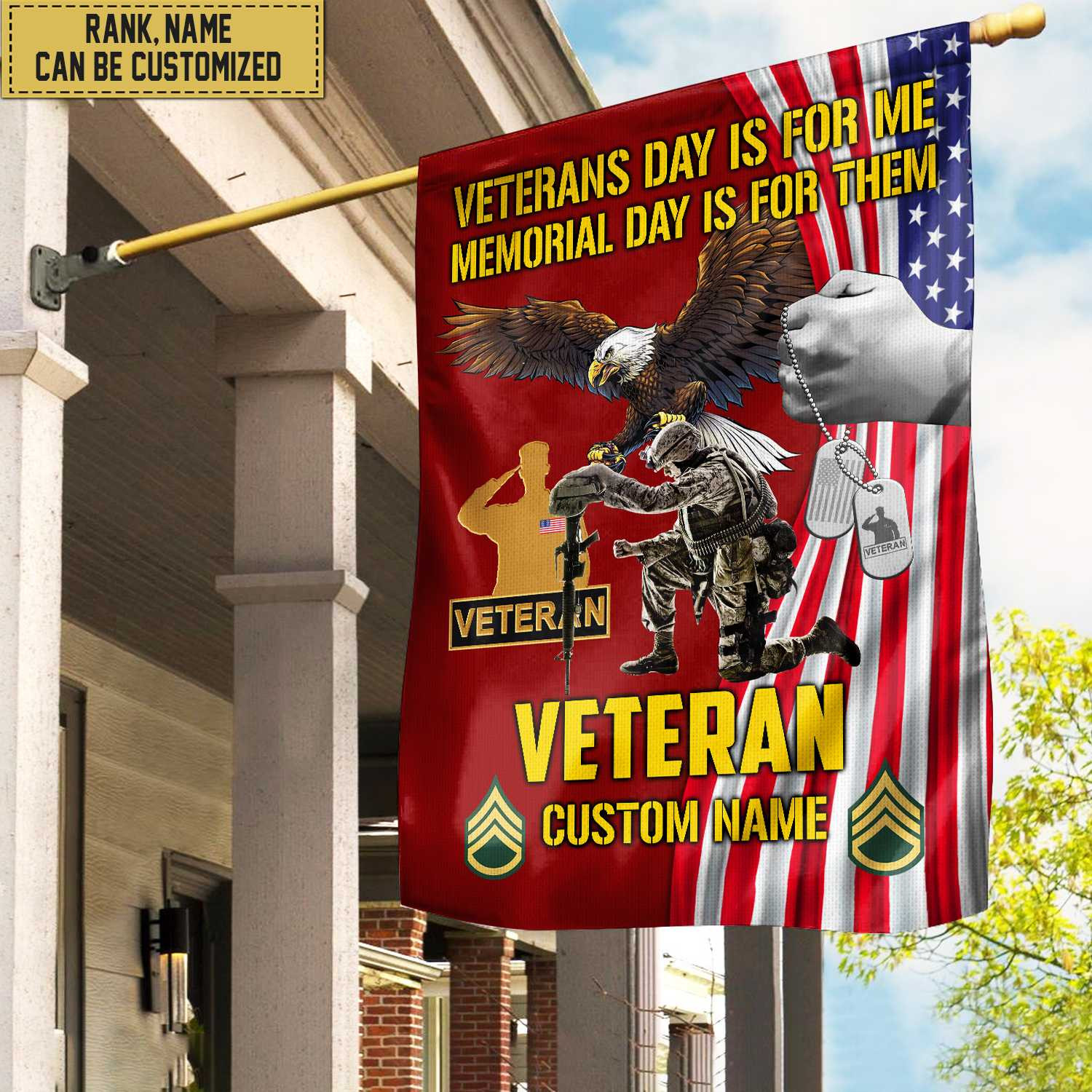 US Veteran Flag, Patriotic Flag, Gift For US Veteran, Garden Flag – House Flag VPVC102007