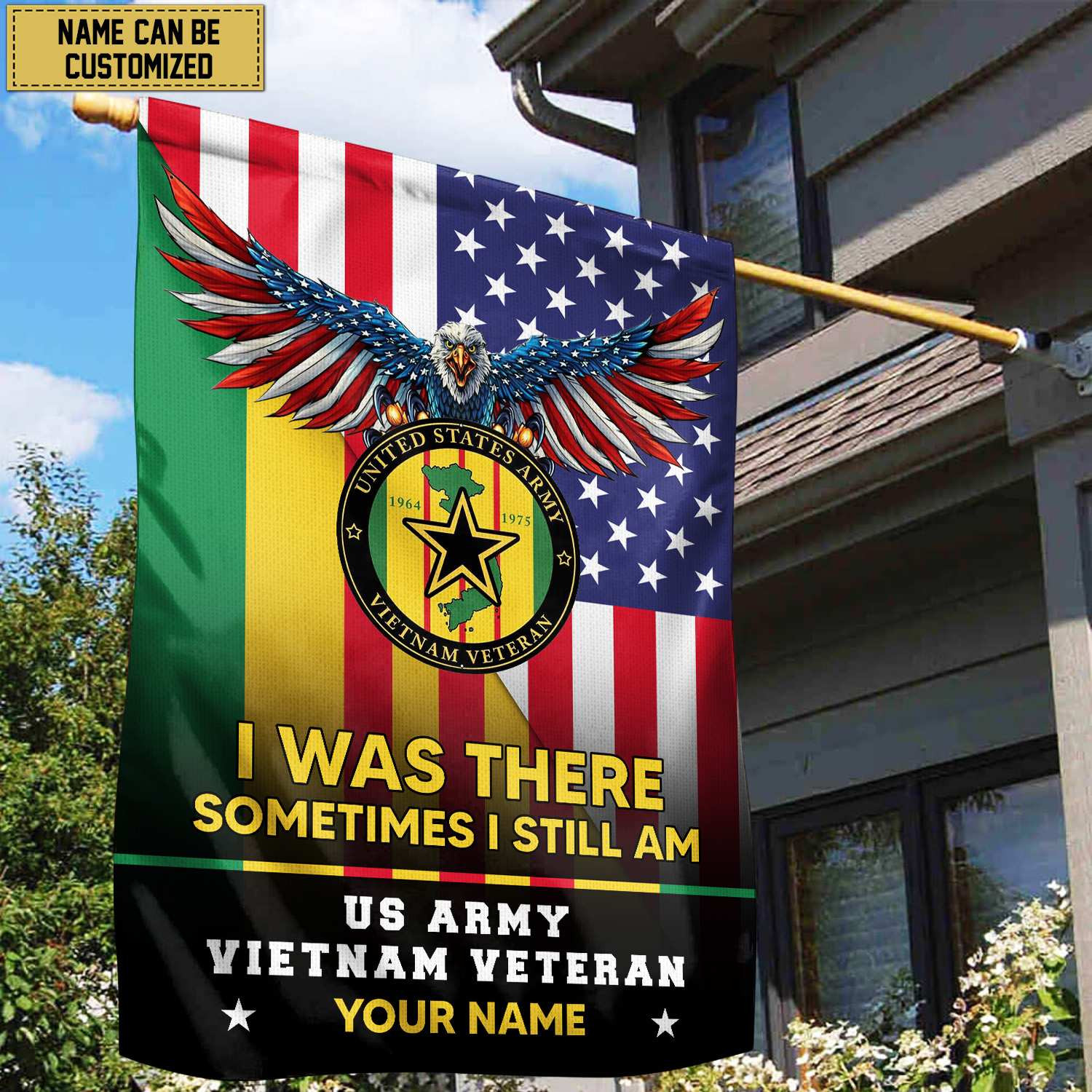 US Army Vietnam Veteran Personalized American Flag, Gift For Him Military, US Veteran Garden Flag – House Flag VPVC102801