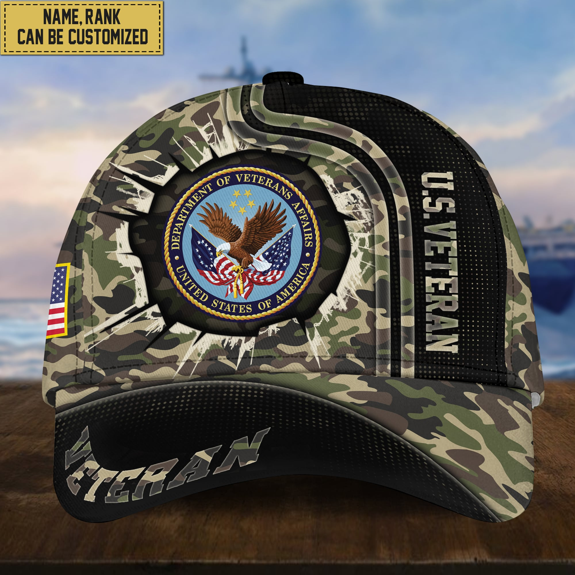 Personalized US Veteran Hat – Custom Name, Rank, Gift For US Veteran, Cap VPVC002007