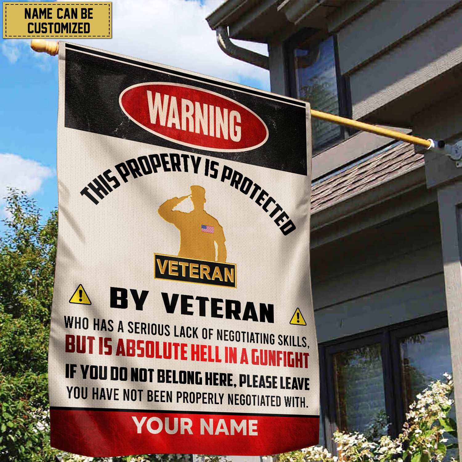 US Veteran Custom Name American Flag, Gift For US Veteran Garden Flag – House Flag VPVC103107