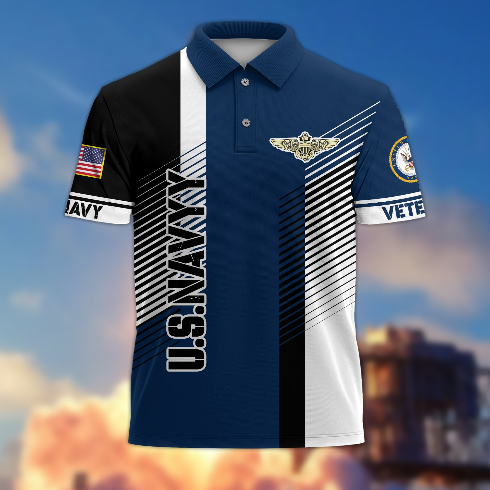 Premium US Navy Polo Shirt APVC240510