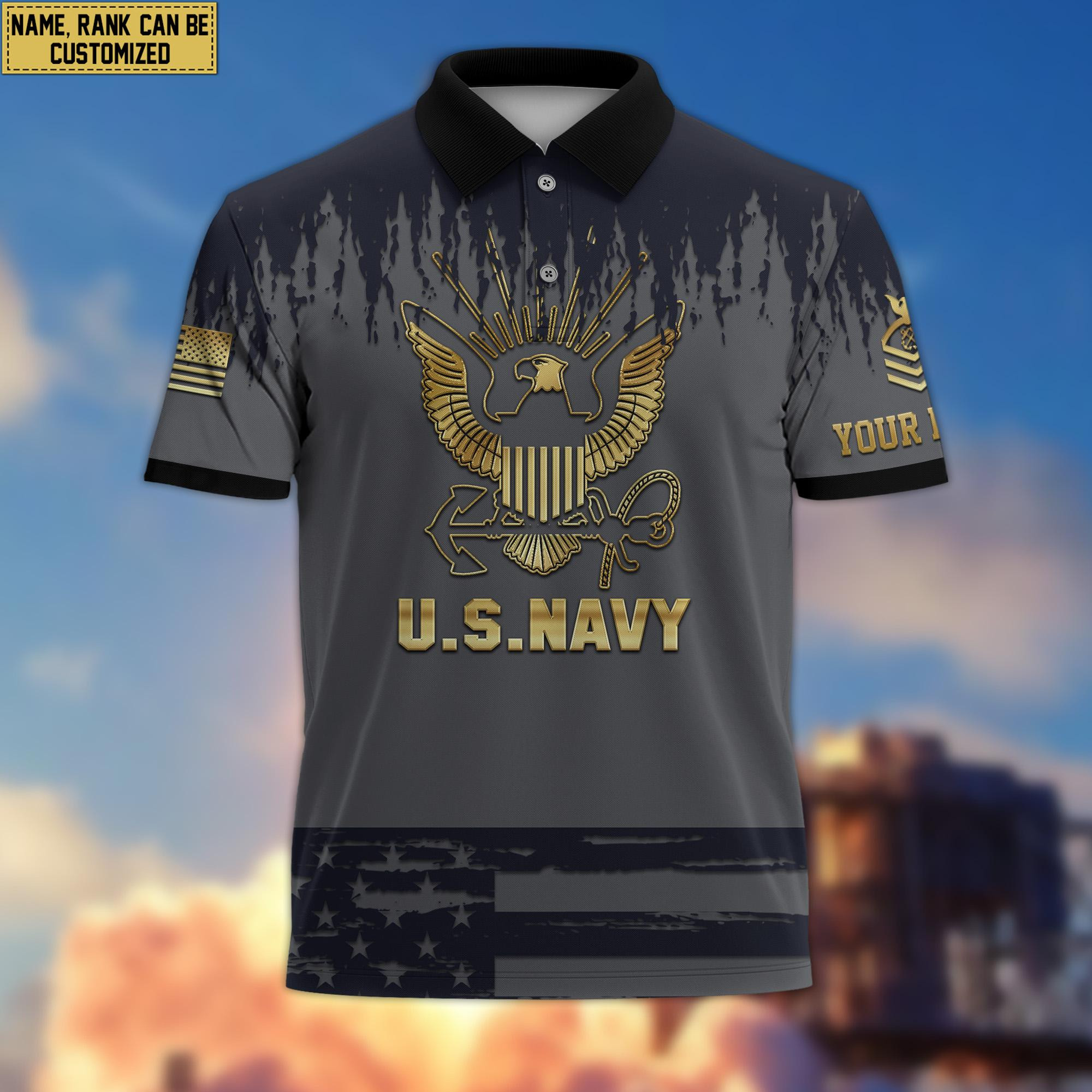 US Navy Short Sleeve Polo Shirt For Men, Veteran’s Day Gift For Navy Veteran VPVC200102