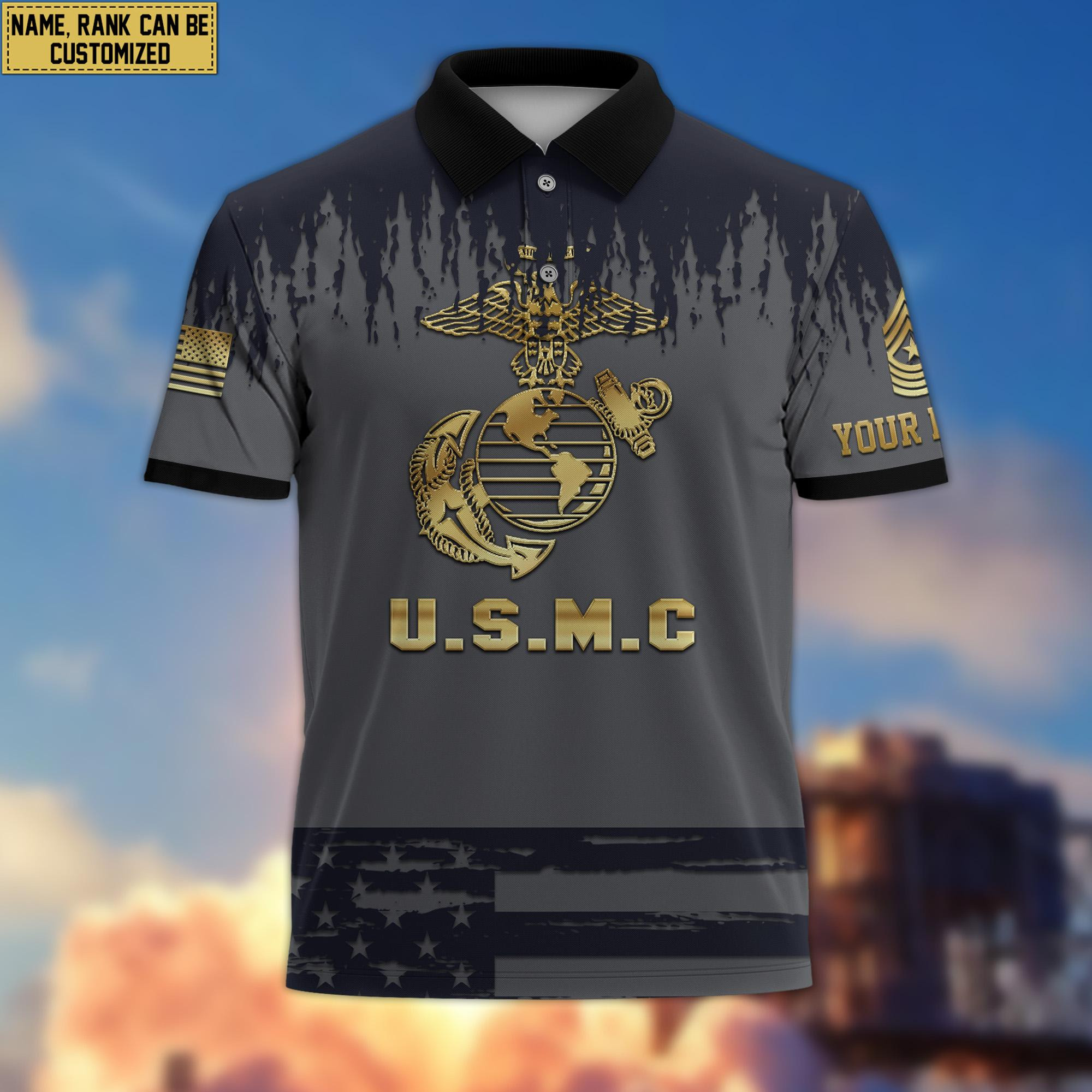USMC Short Sleeve Polo Shirt For Men, Veteran’s Day Gift For Marine Veteran VPVC200103