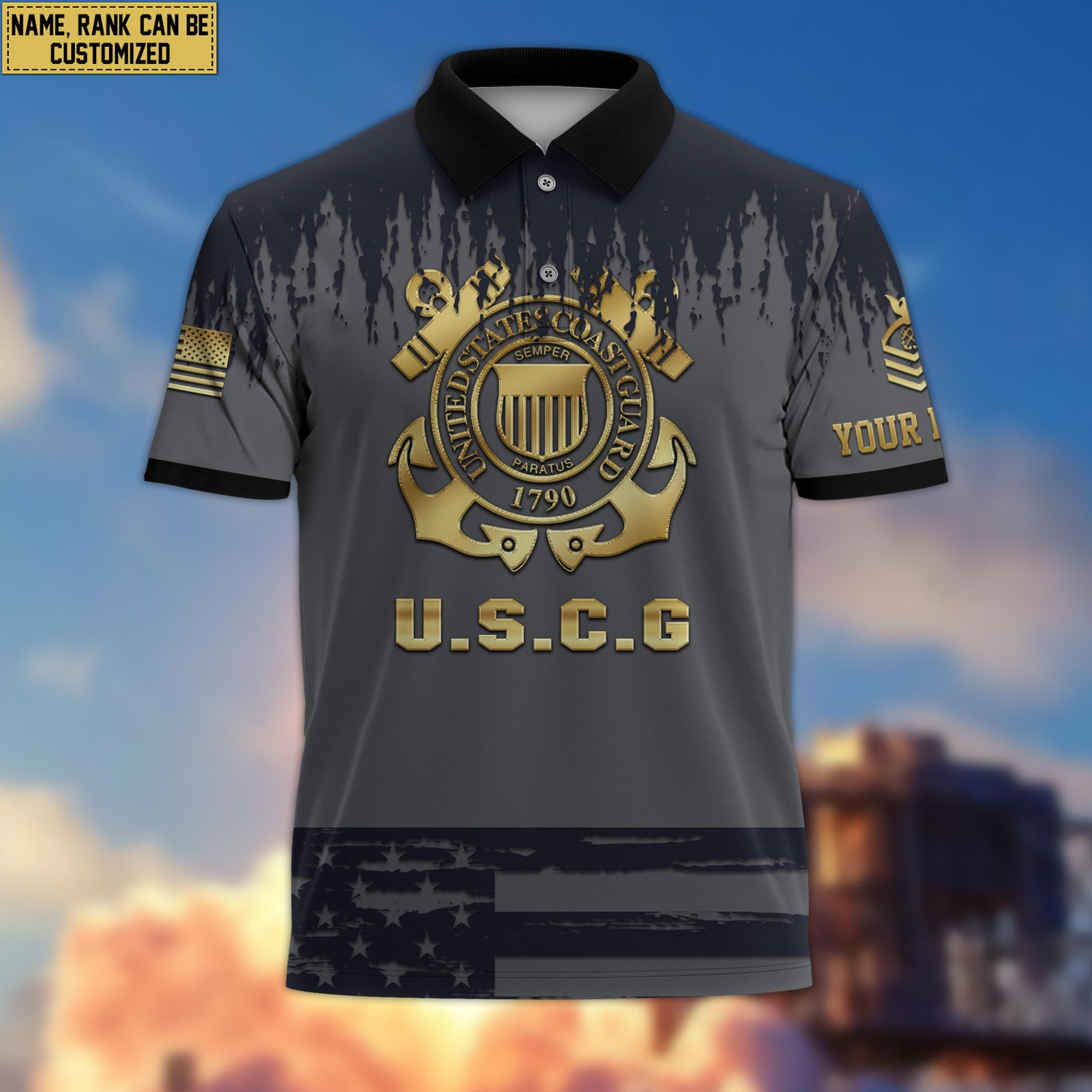 USCG Personalized Short Sleeve Polo Shirt For Men, Veteran’s Day Gift For Coast Guard Veteran VPVC200105