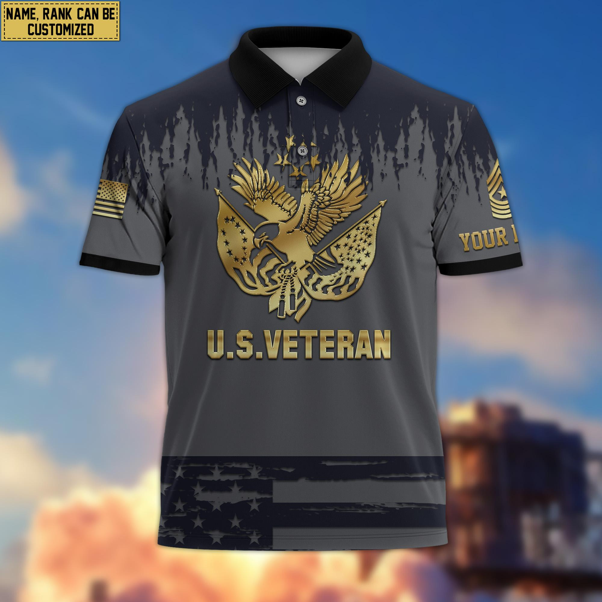 US Veteran Personalized Short Sleeve Polo Shirt For Men, Veteran’s Day Gift VPVC200107