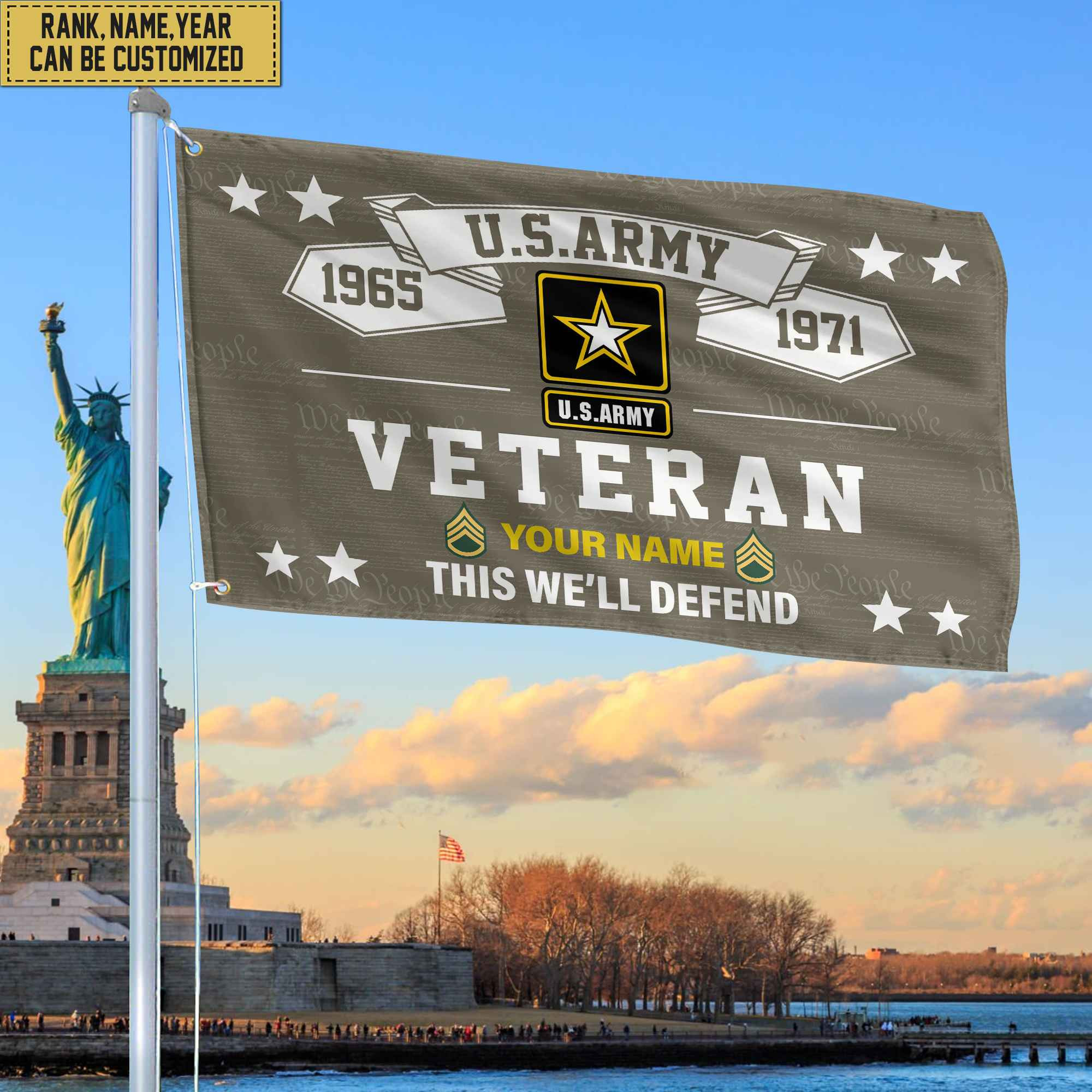 Premium US Army Veterans Custom Grommet Flag, Gift For Army Veteran, Gift For Veterans Day, Memorial Day, Father’s Day VPVC104301