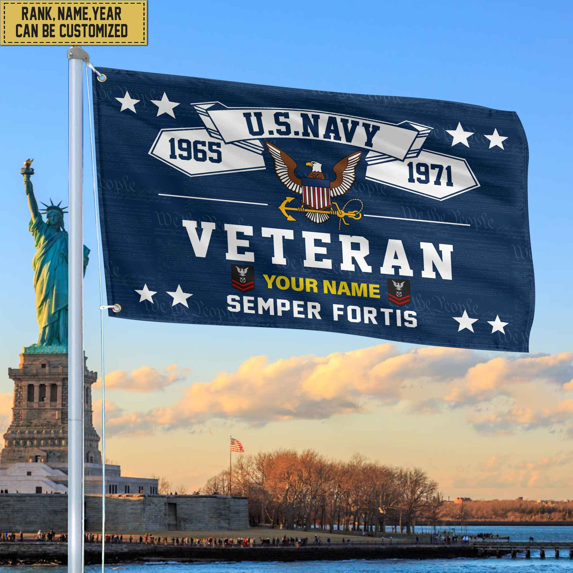Premium Personalized US Navy Veterans Grommet Flag, Gift For Navy Veteran, Gift For Veterans Day, Memorial Day, Father’s Day VPVC104302