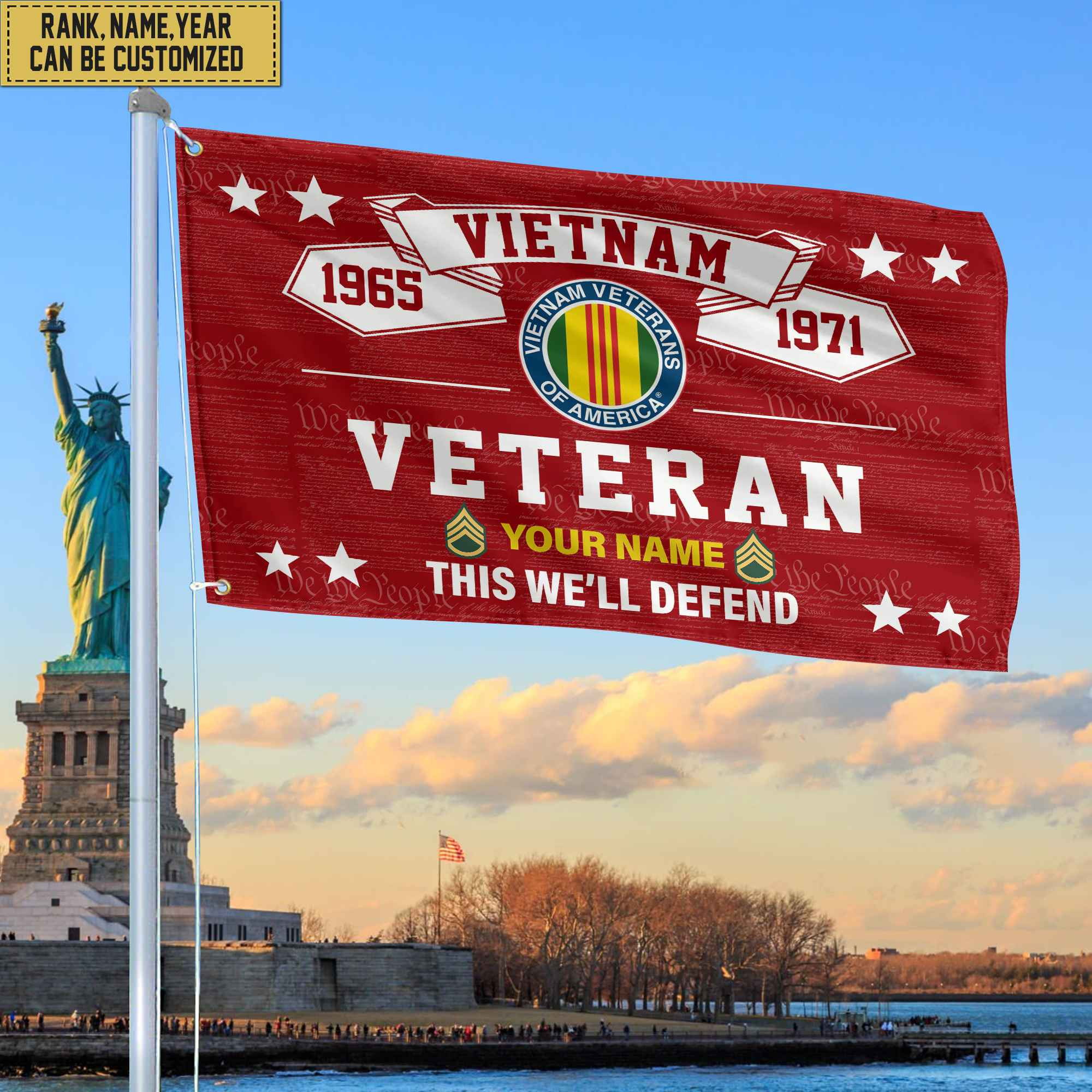 Premium Personalized Vietnam Veteran Grommet Flag, Gift For Vietnam Veteran, Gift For Veterans Day, Memorial Day, Father’s Day VPVC104306
