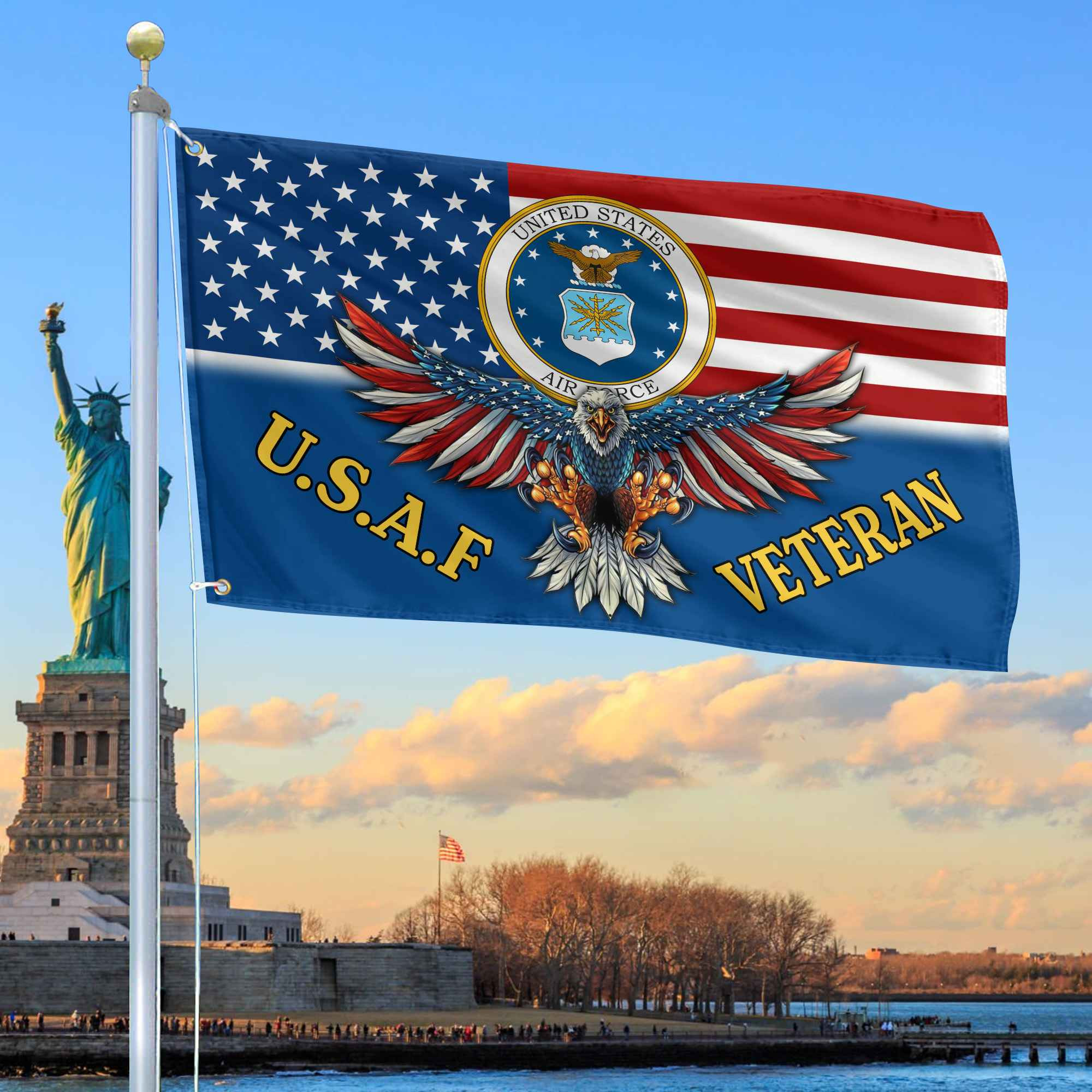 Unique U.S.A.F Veteran Grommet Flag, Gift For Air Force Veteran VPVC104604