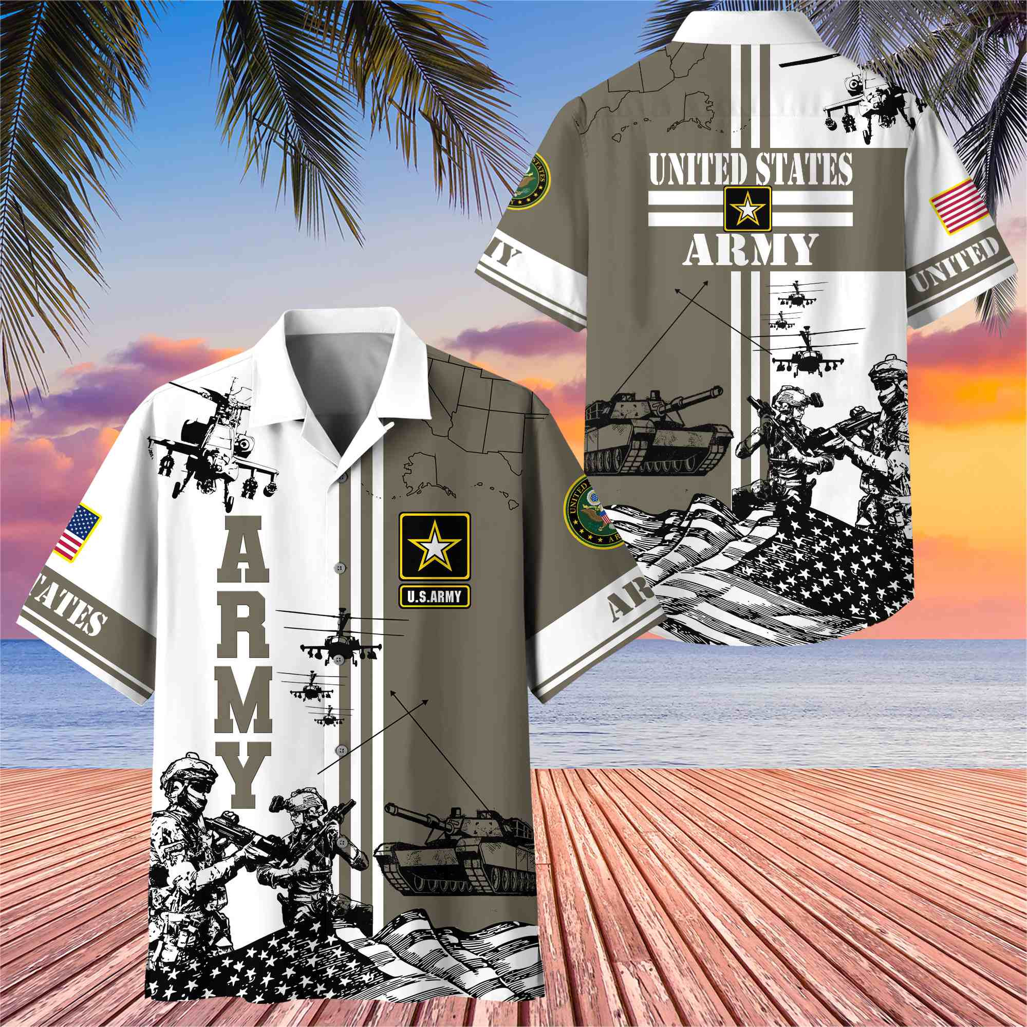 Premium US Military Hawaii Shirt APVC030611