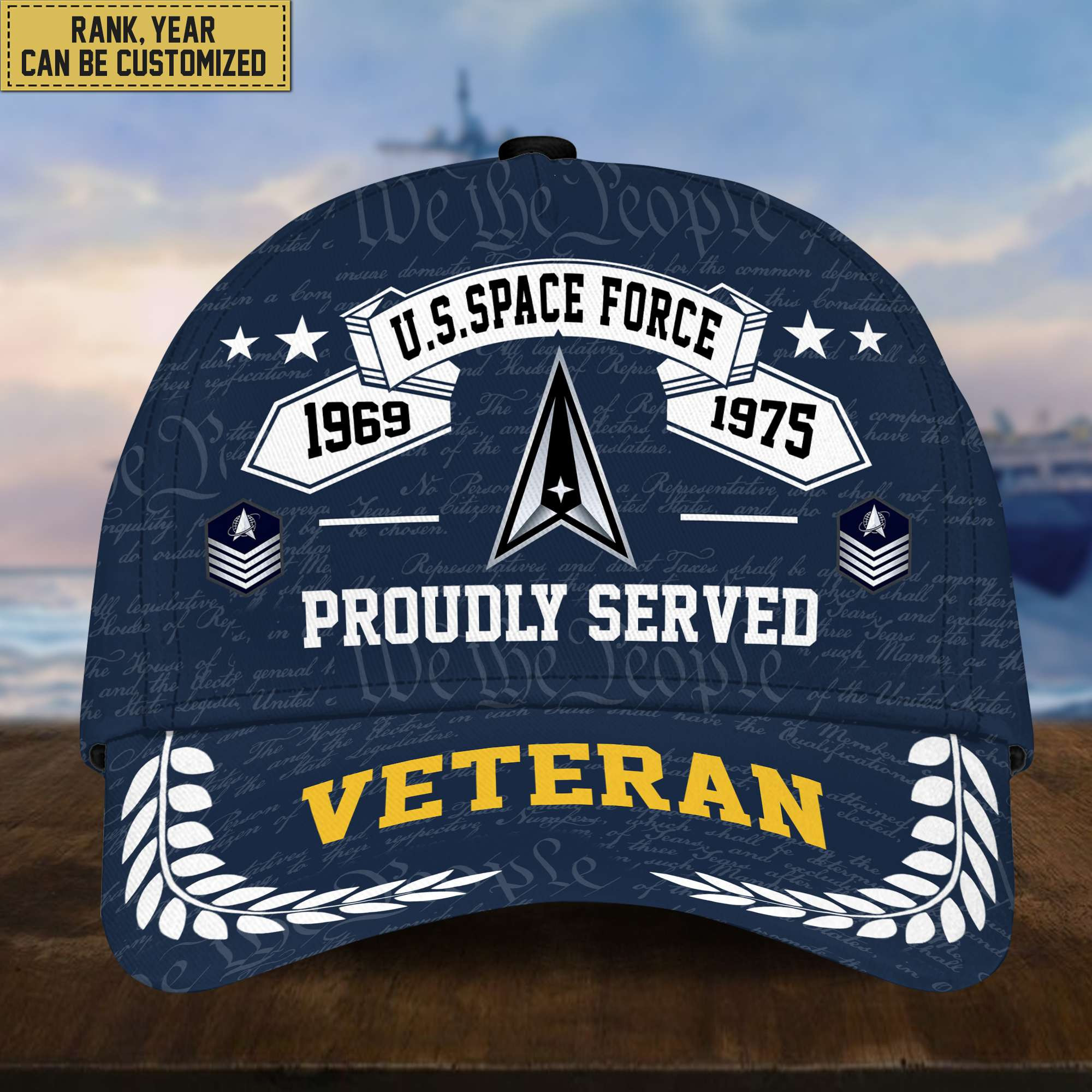Premium US Veterans Cap, Custom Rank, Years Of Service, Gift For Veterans Day, Father’s Day, Independence Day APVC040601