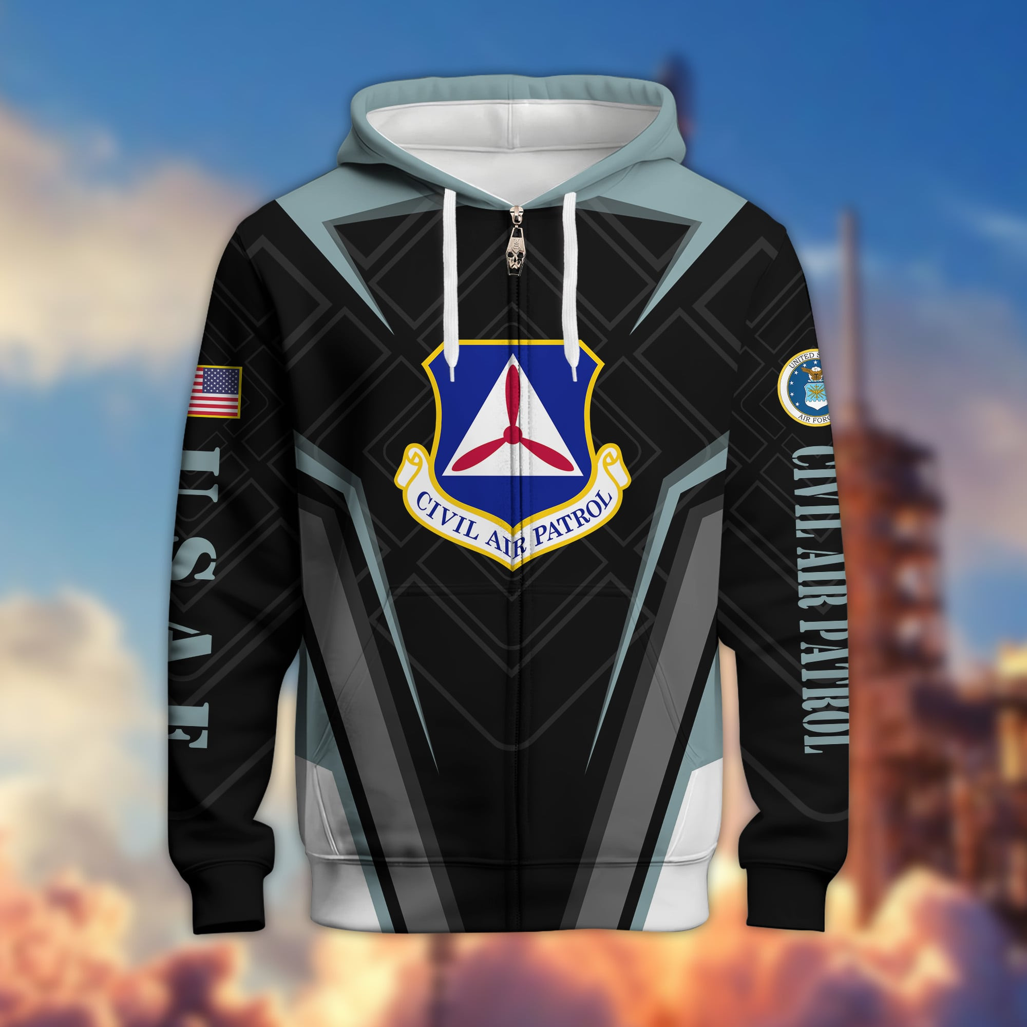 Premium United States Civil Air Patrol Zip Up Hoodie APVC100610
