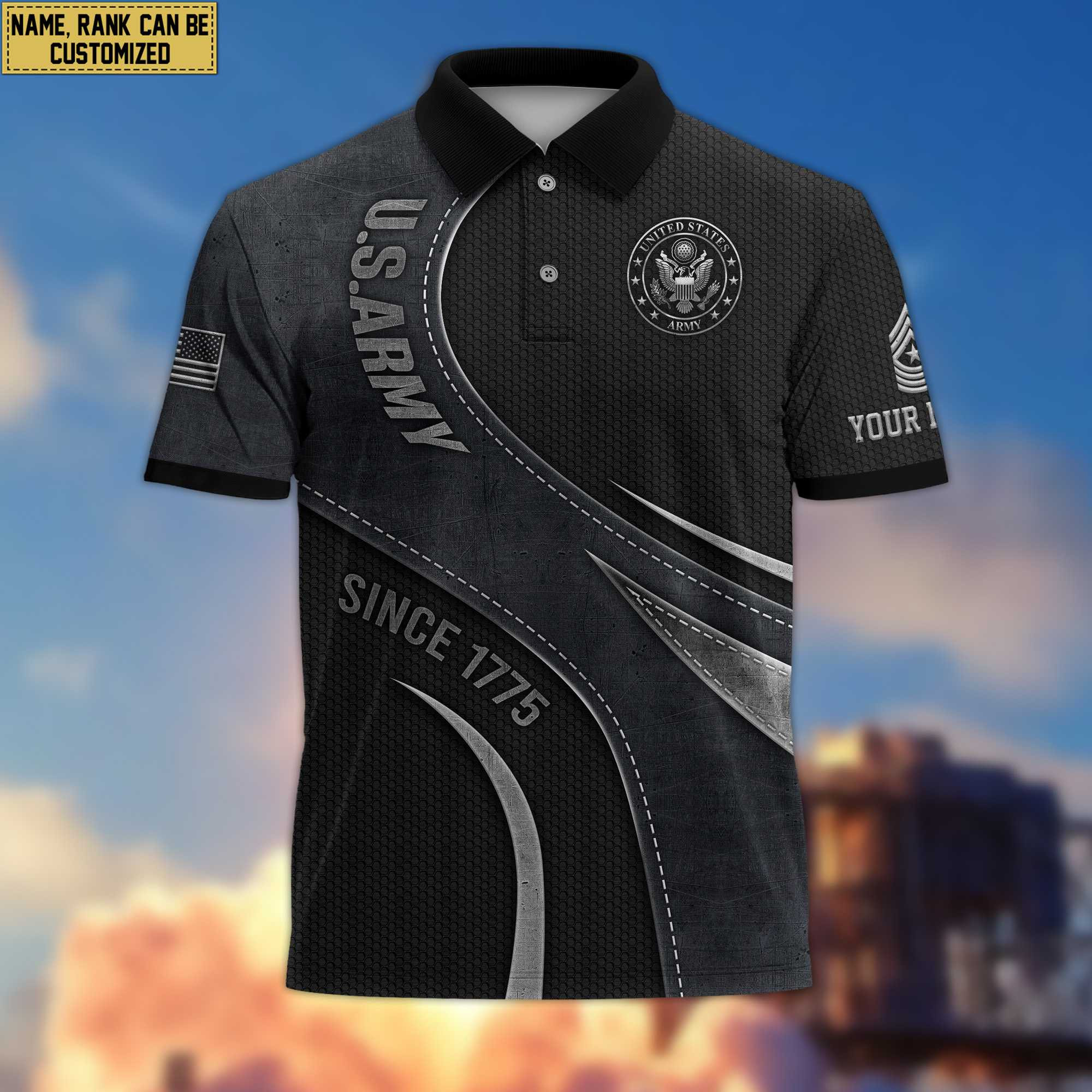 Premium Custom US Army Polo Shirt, Gift for Army Veteran VPVC201301