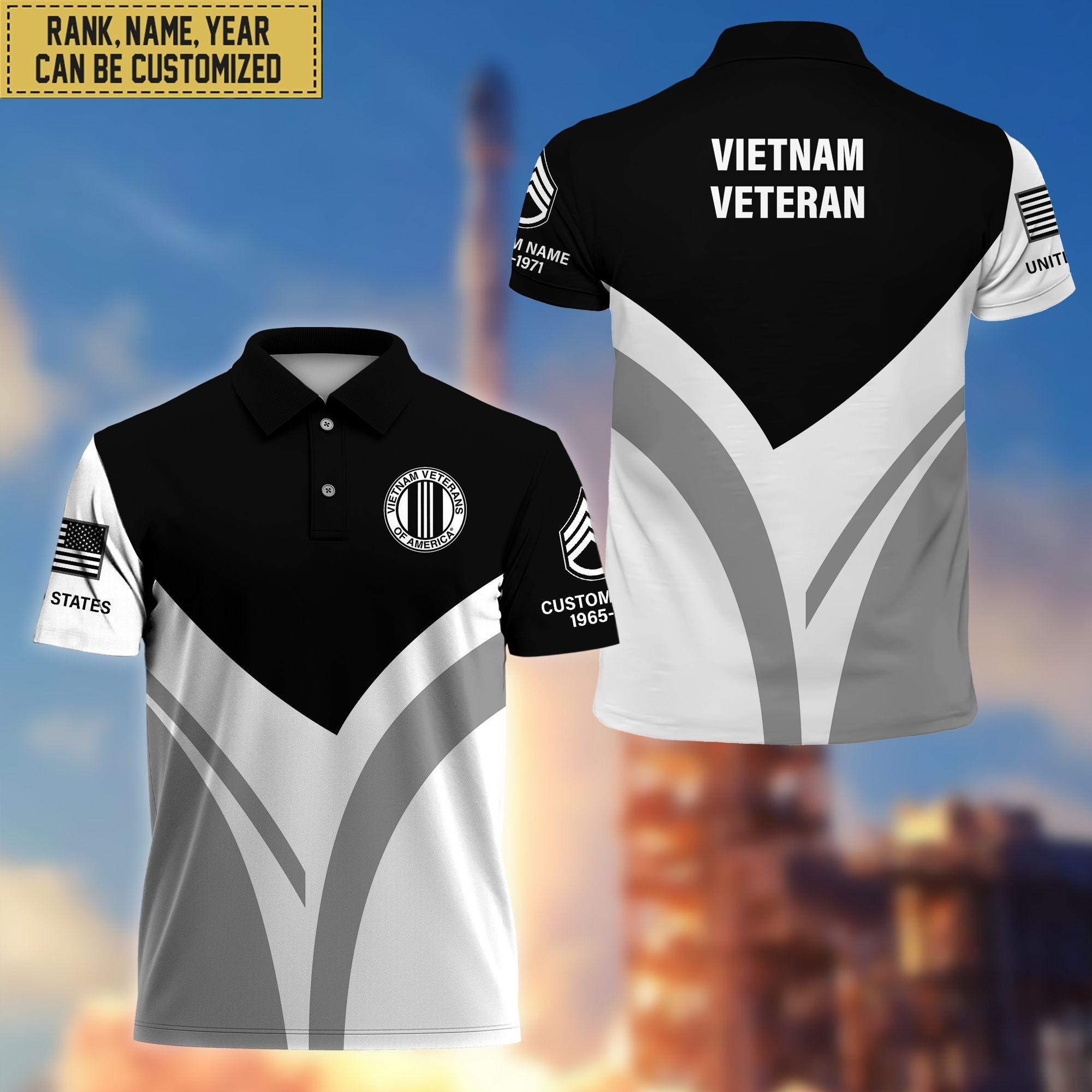Premium Custom Vietnam Veteran Polo Shirt, Gift for Vietnam Veteran, Veterans Day, Father’s Day VPVC201406