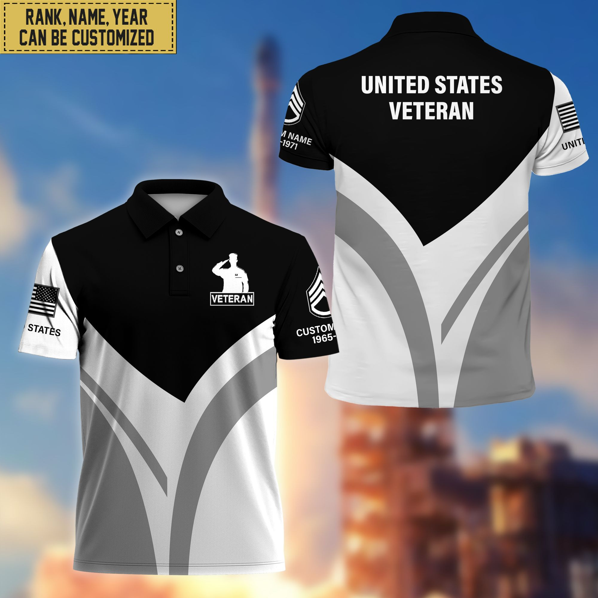 Premium Custom US Veteran Polo Shirt, Gift for US Veteran, Veterans Day, Father’s Day VPVC201407