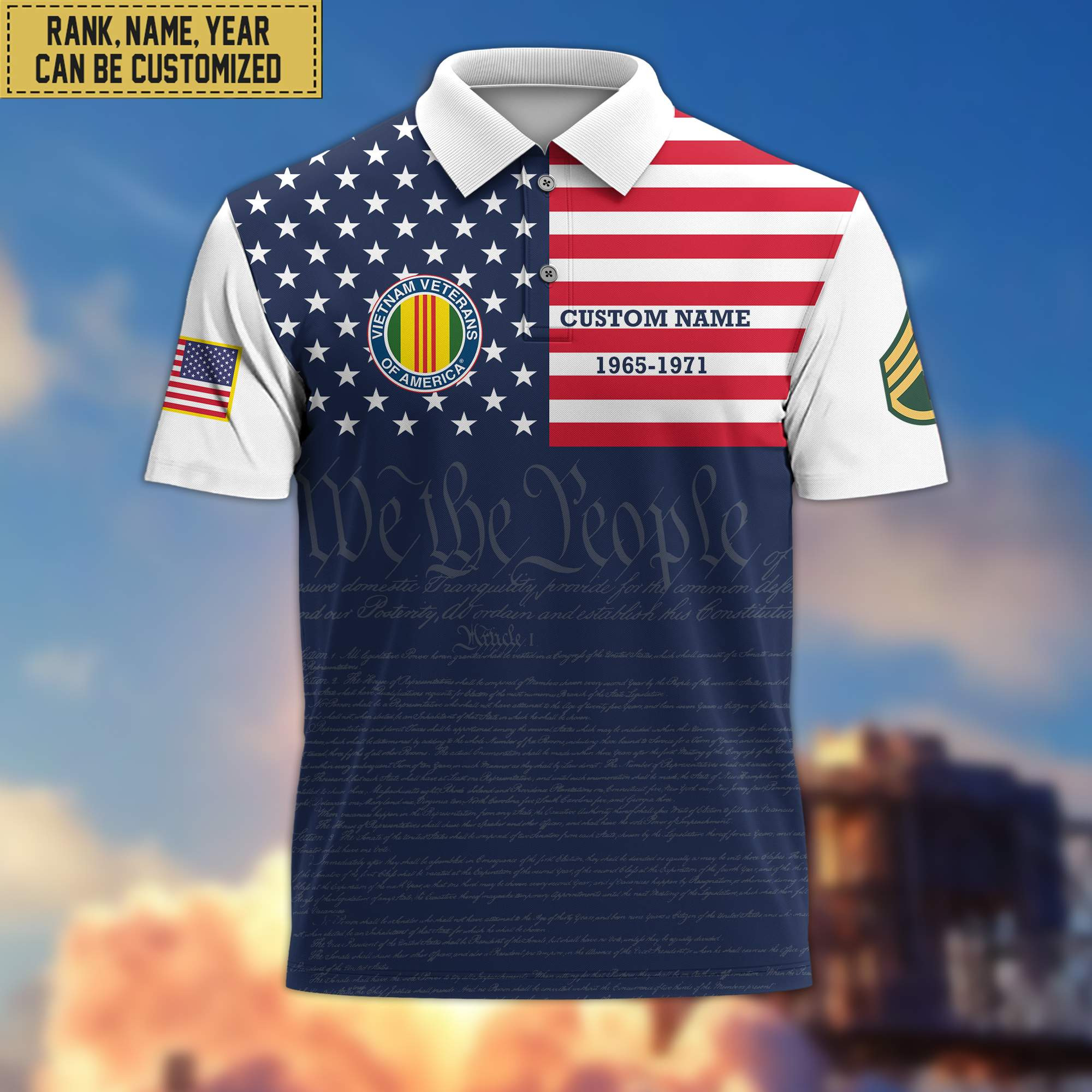 Vietnam Veteran Polo Shirt, Custom Name, Rank, Gift for Vietnam Veteran, Veterans Day, Father’s Day VPVC201506