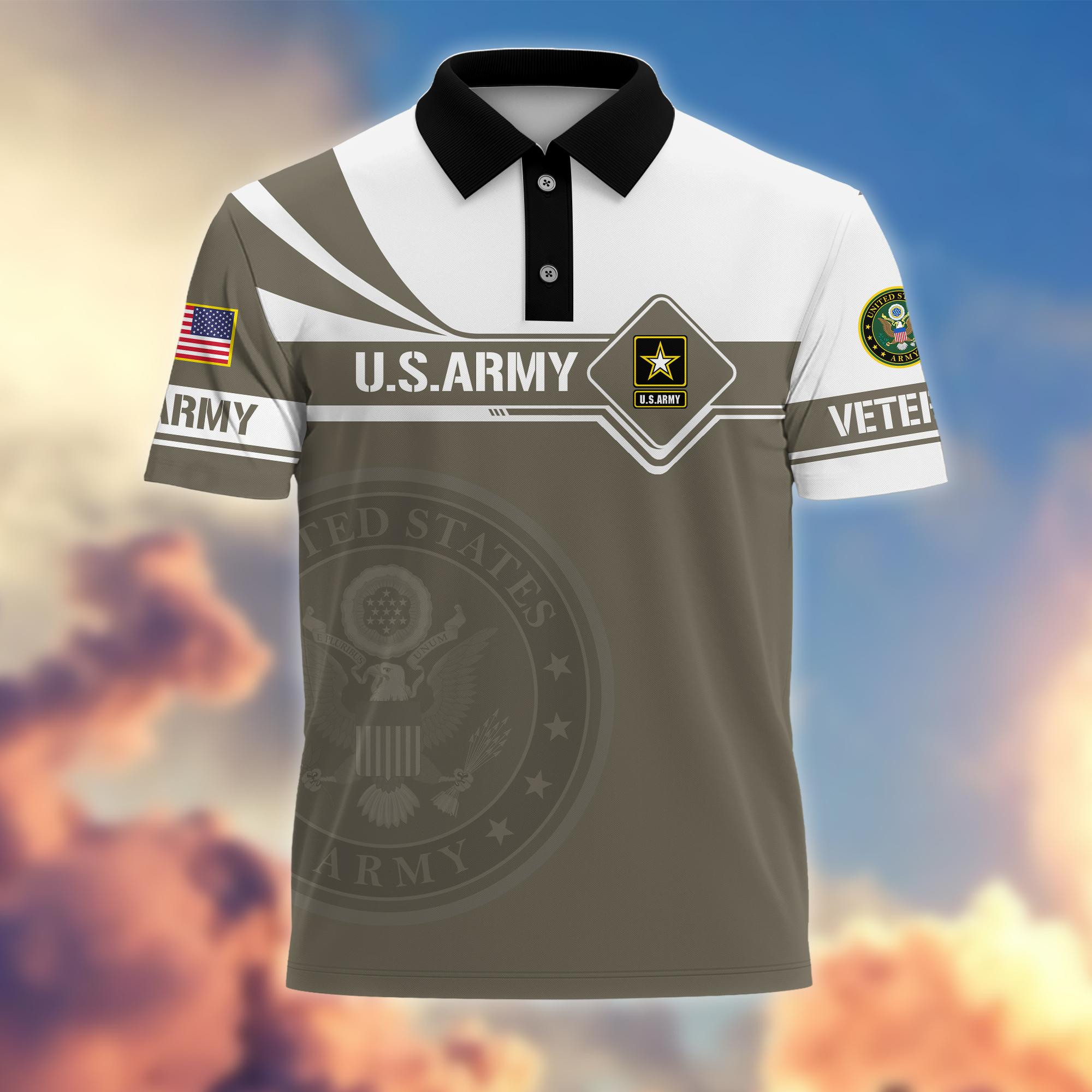 Premium US Army Polo Shirt, Gift for Army Veteran VPVC202401