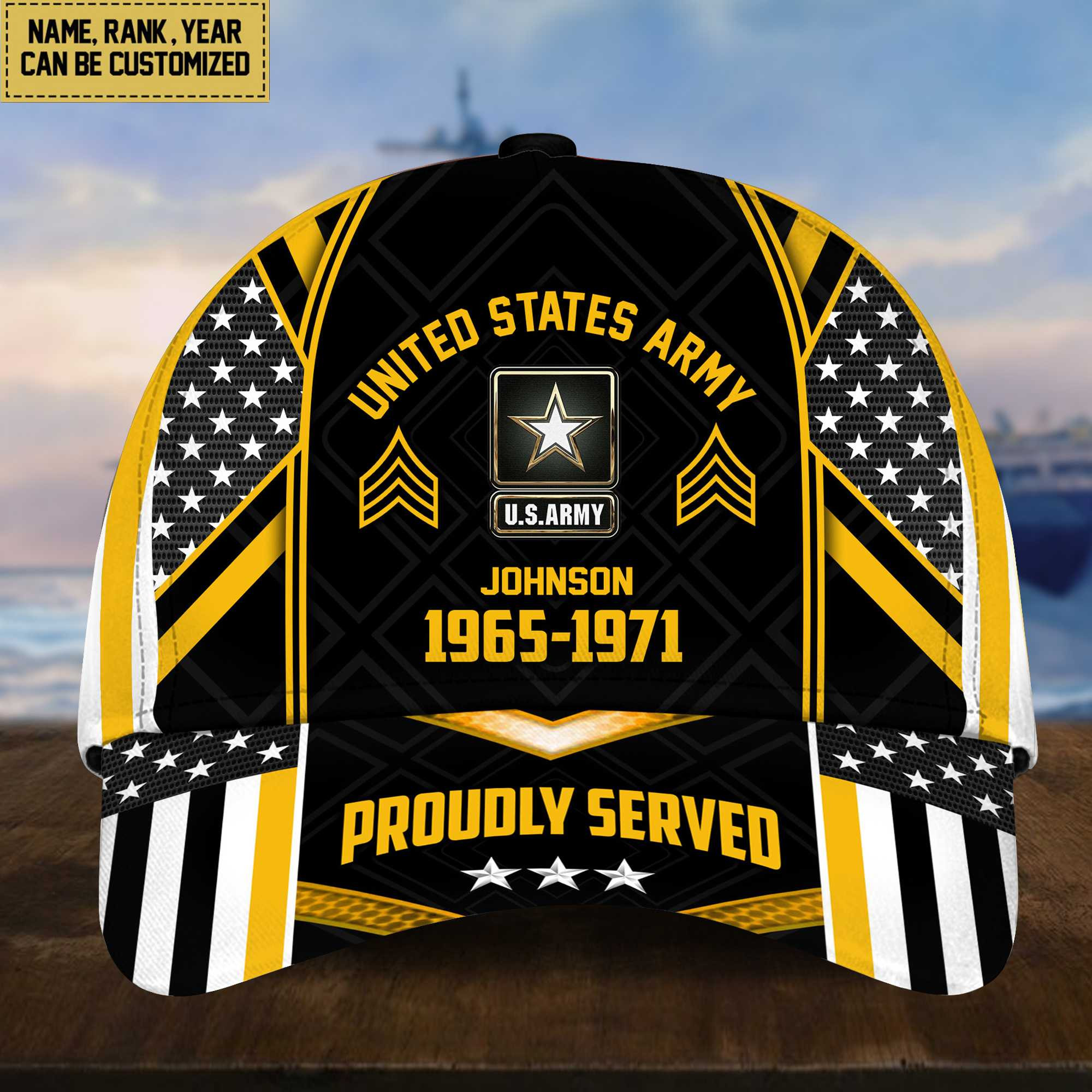 Premium US Army Cap, Hat For Army Veteran, Custom Name, Rank VPVC002301