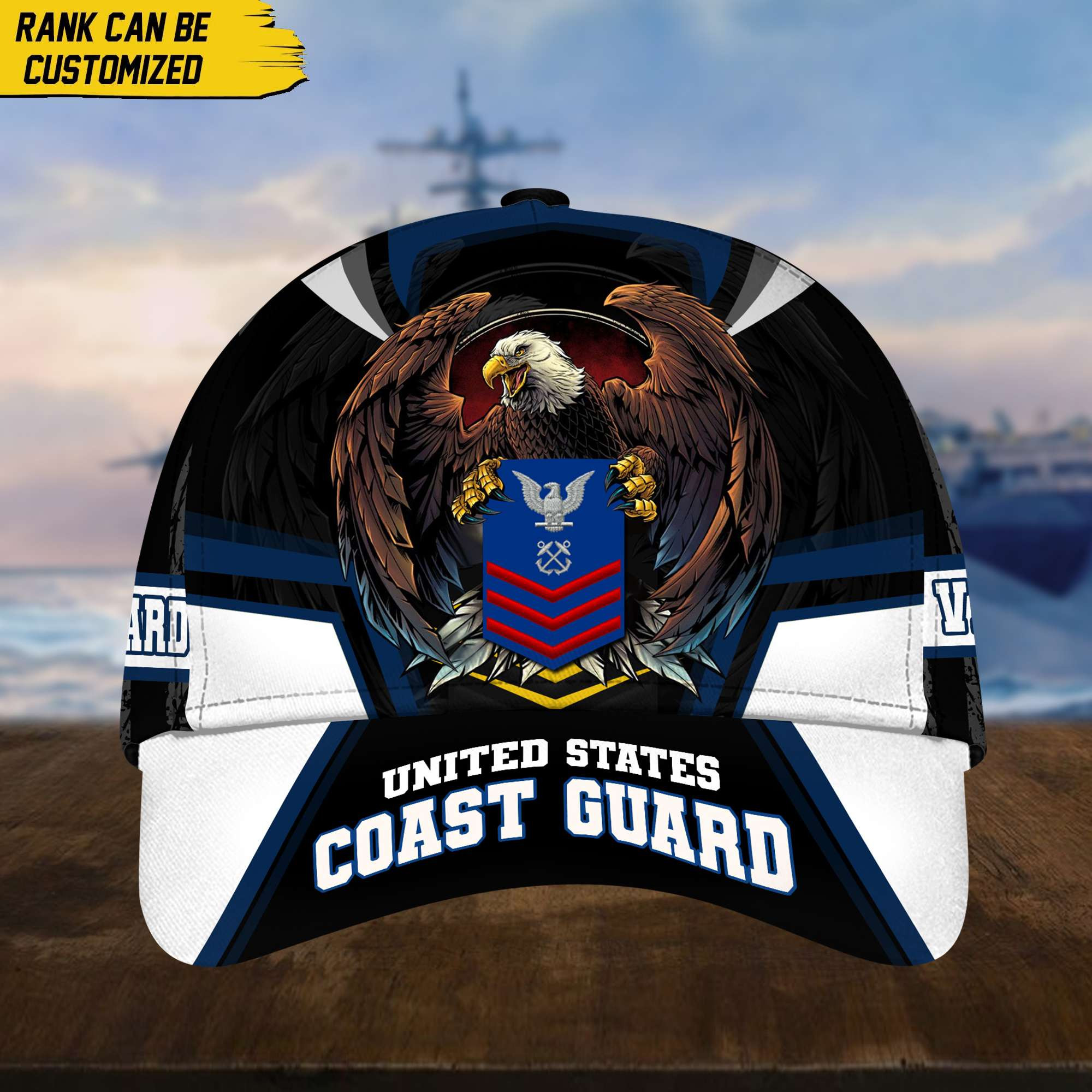 Premium Custom USCG Veteran Cap, Gift for Coast Guard Veteran VPVC002405
