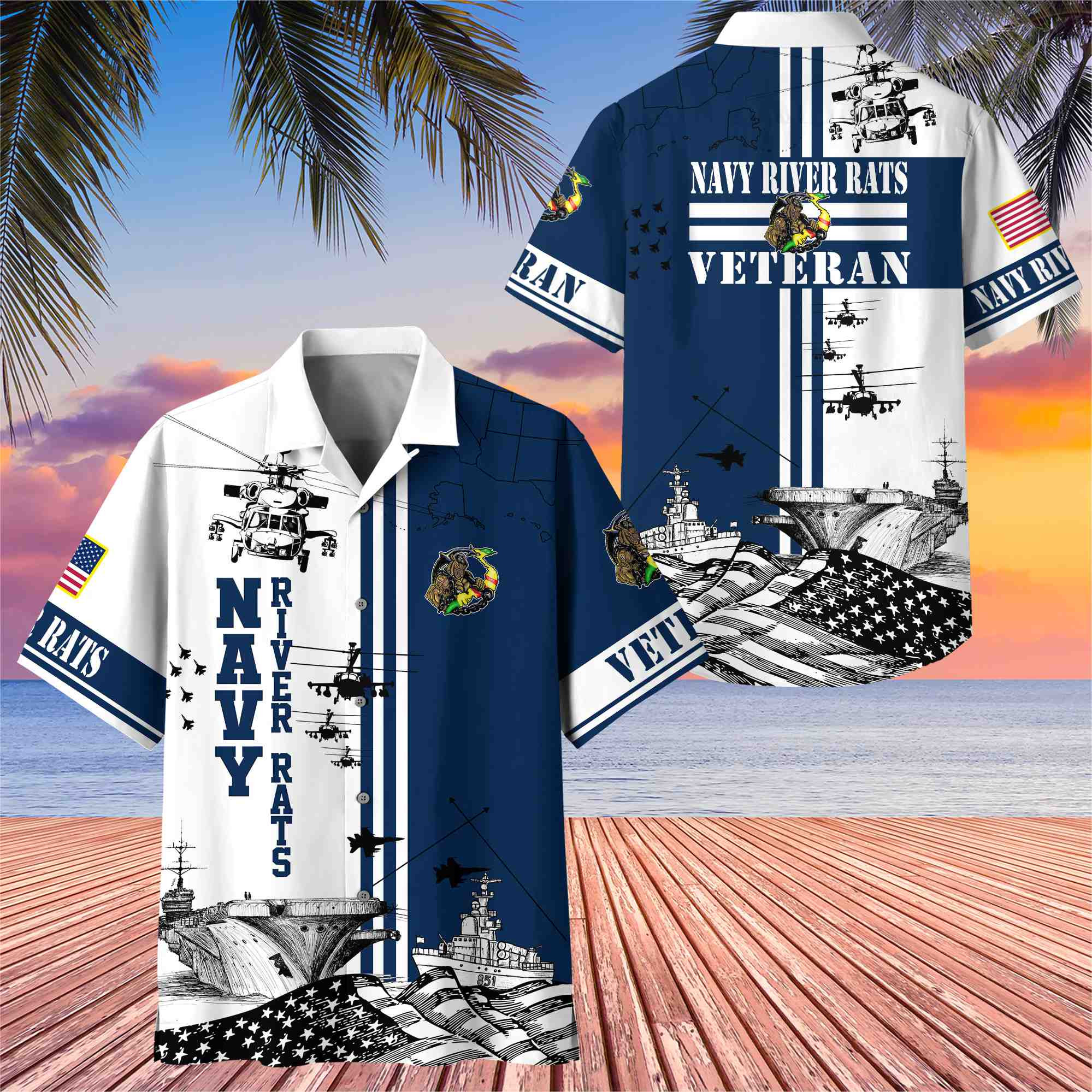 Premium Navy River Rats Hawaii Shirt APVC170610