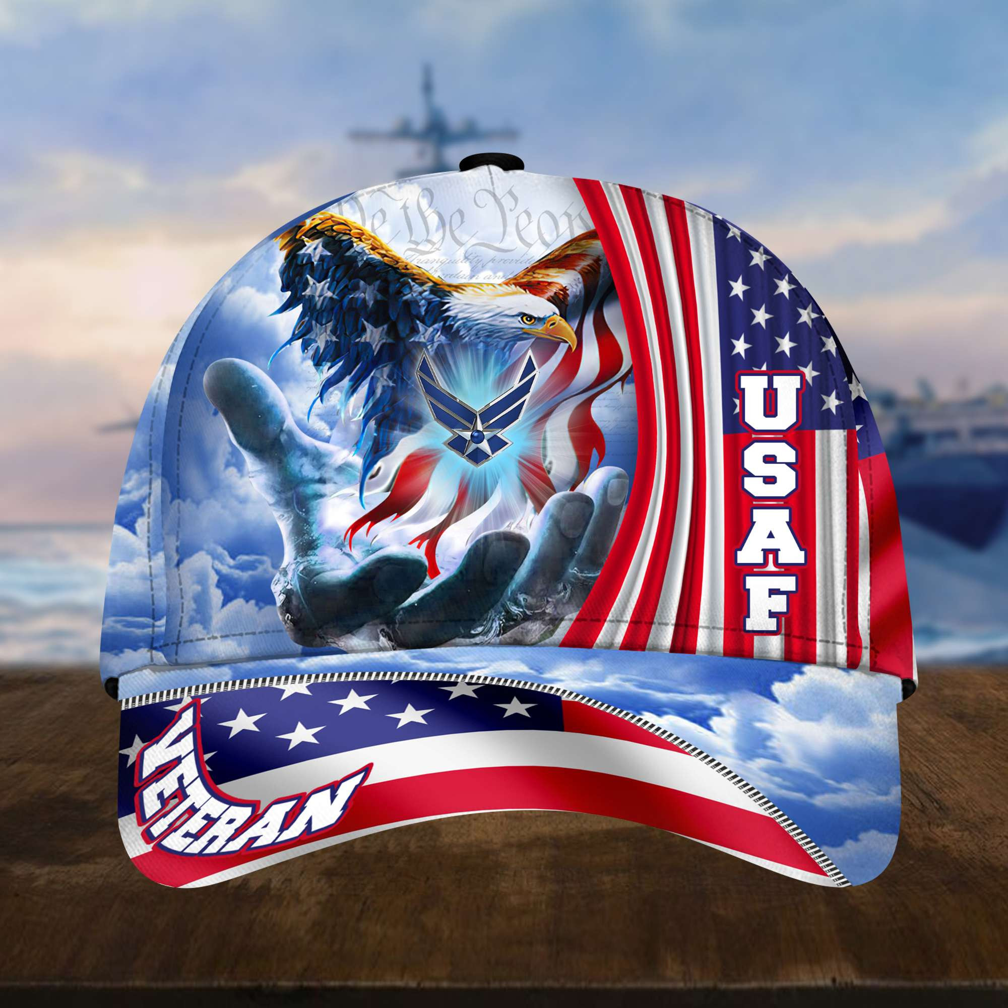 Premium Custom USAF Cap, Gifts for Air Force Veteran, Hat Gifts for Dad, for Husband, Gift for Veterans Day, Father’s Day, Independence Day VPVC002604