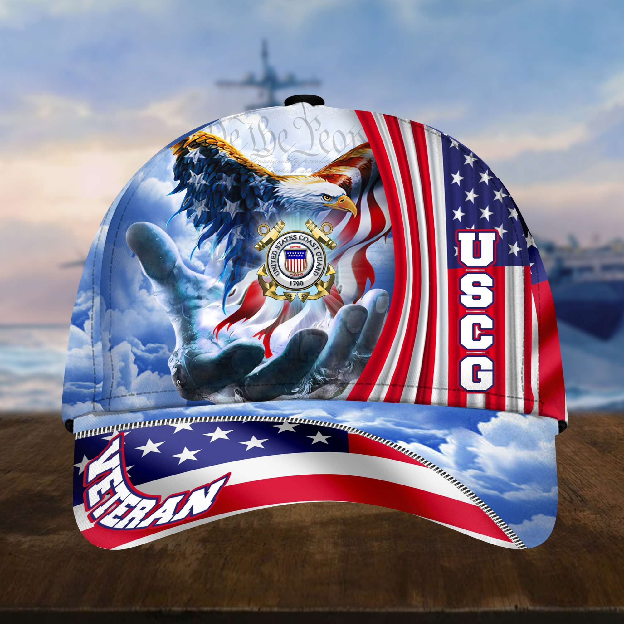 Premium Custom USCG Cap, Gifts for Coast Guard Veteran, Hat Gifts for Dad, for Husband, Gift for Veterans Day, Father’s Day, Independence Day VPVC002605
