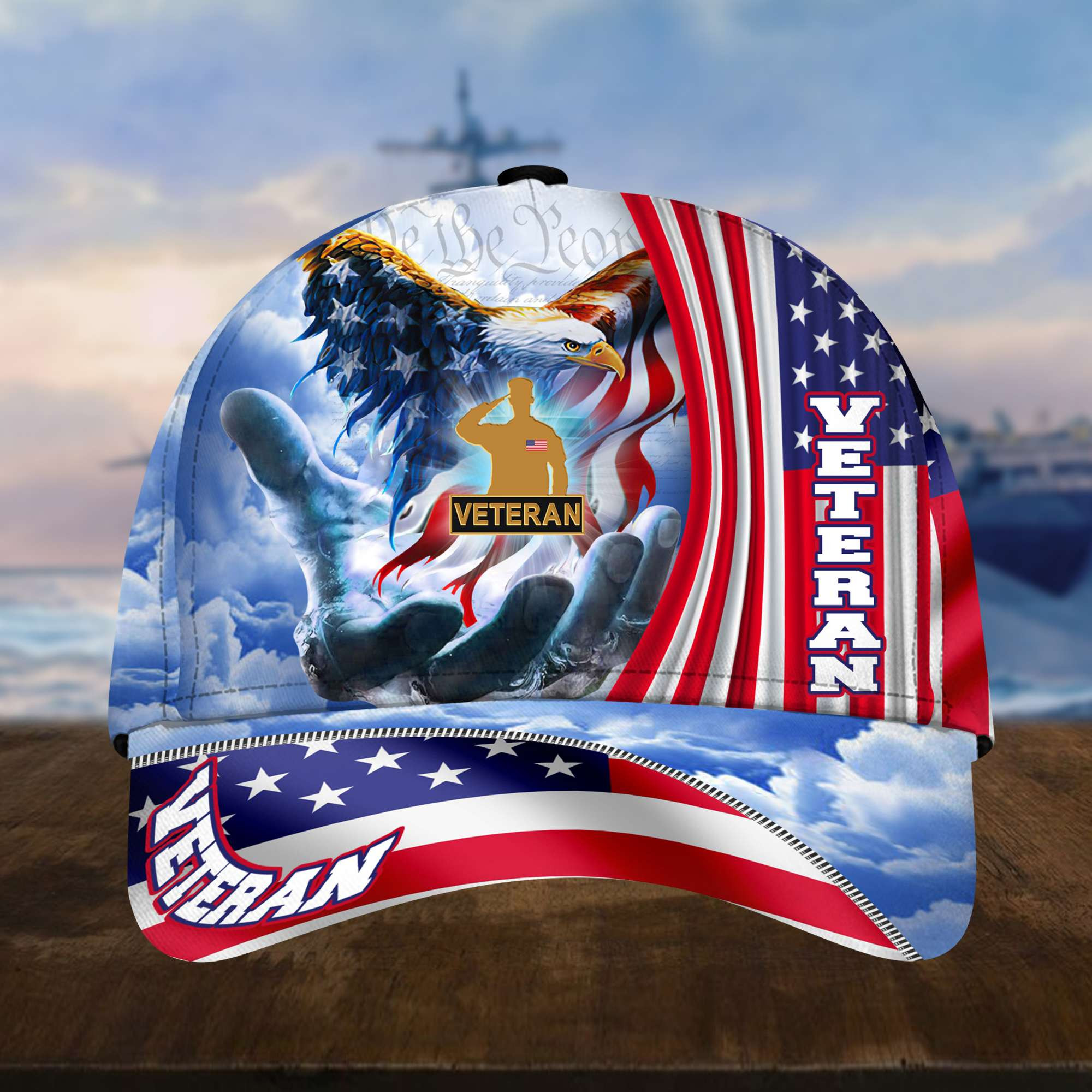 Premium Custom US Veterans Cap, Gifts for US Veterans, Hat Gifts for Dad, for Husband, Gift for Veterans Day, Father’s Day, Independence Day VPVC002607