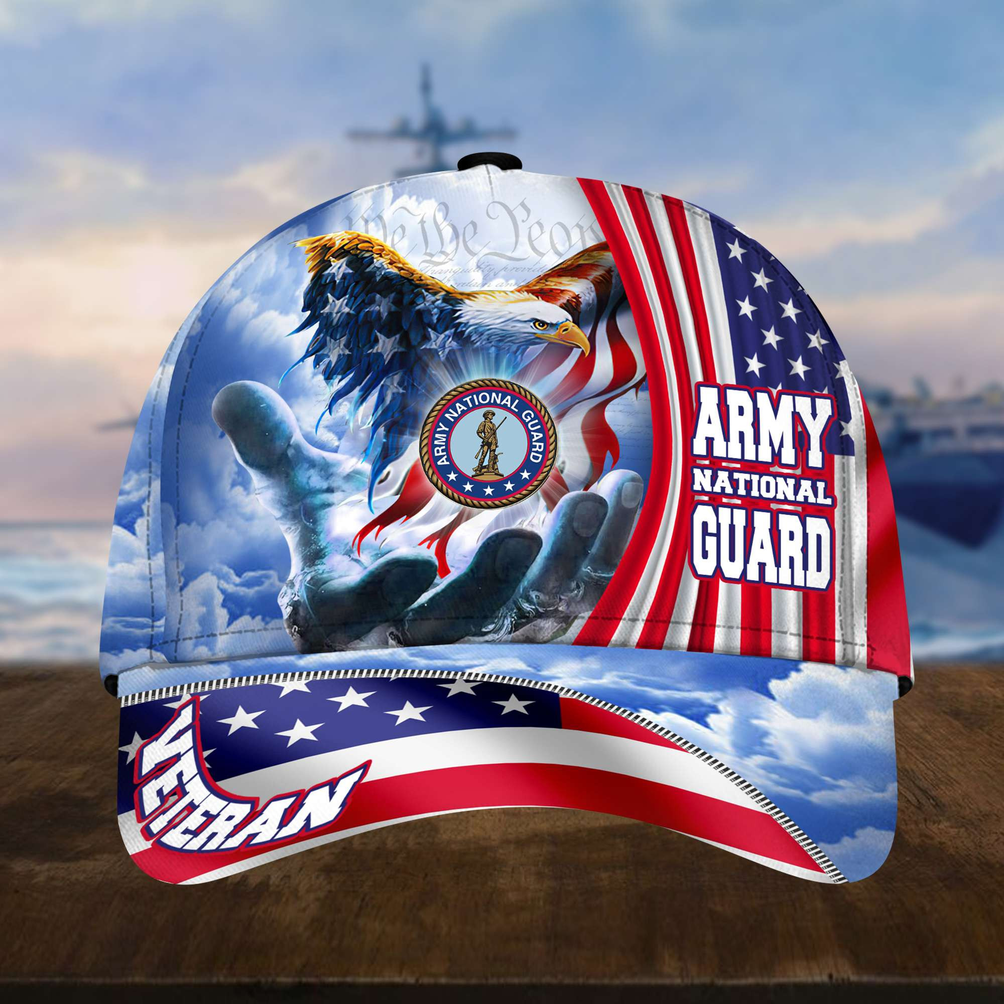 Premium Custom US Army National Guard Cap, Gifts for National Guard Veterans, Hat Gifts for Dad, for Husband, Gift for Veterans Day, Father’s Day, Independence Day VPVC002608