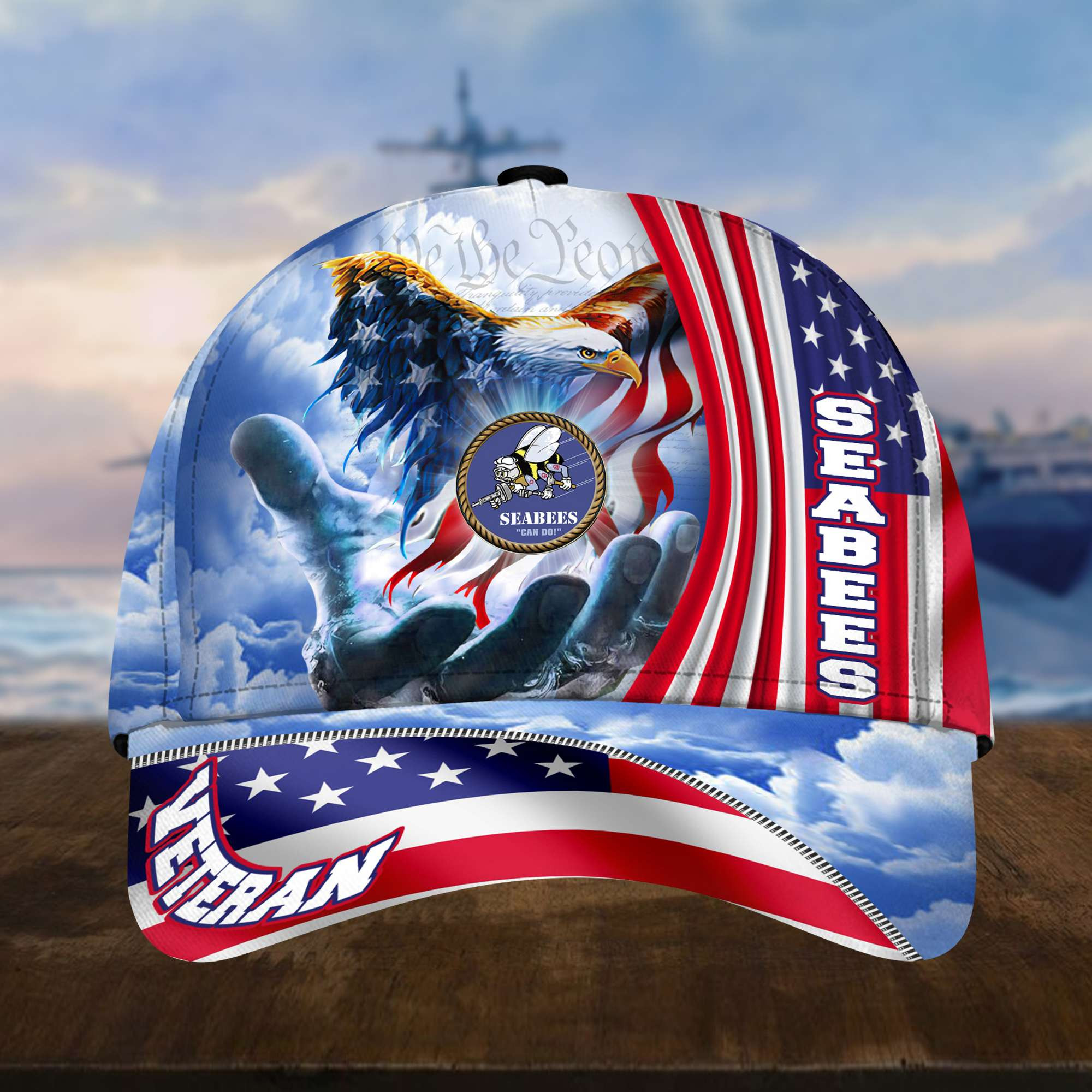 Premium Custom US Seabees Cap, Gifts for Seabees Veteran, Hat Gifts for Dad, for Husband, Gift for Veterans Day, Father’s Day, Independence Day VPVC002609