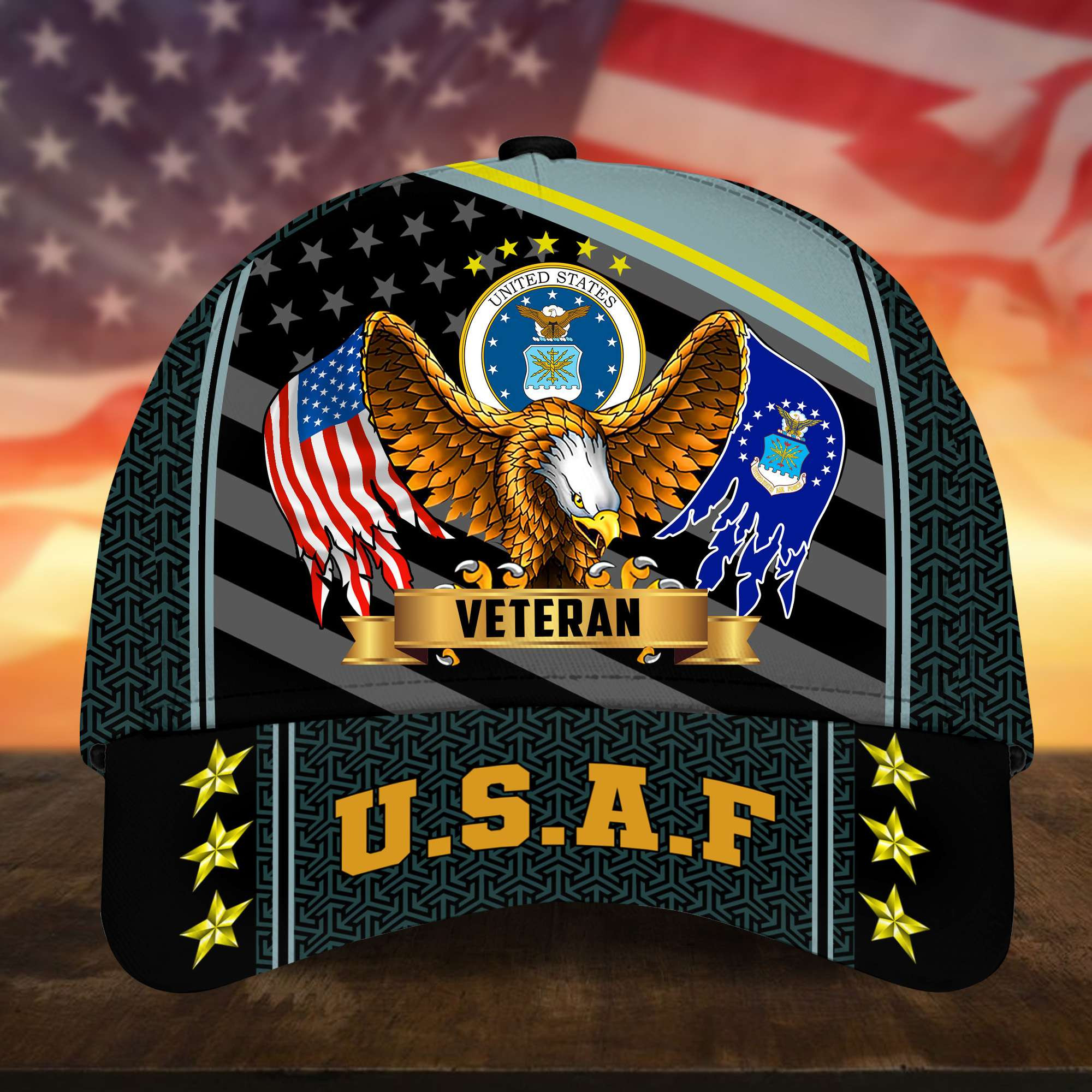 Premium USAF Cap, Gifts for Air Force Veteran, Hat Gifts for Dad, for Husband VPVC002704