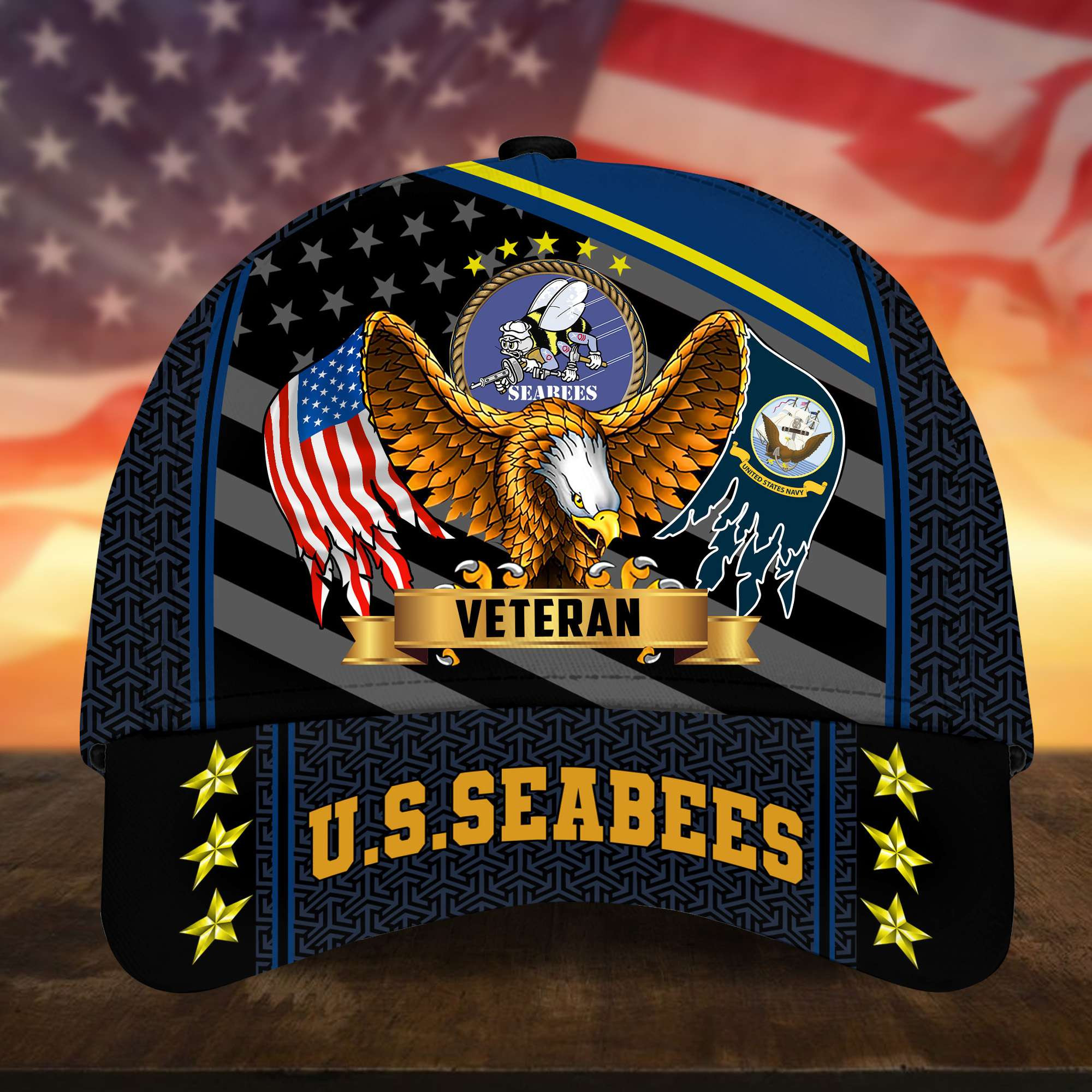 Premium US Seabees Cap, Gifts for Seabees Veteran, Hat Gifts for Dad, for Husband VPVC002709