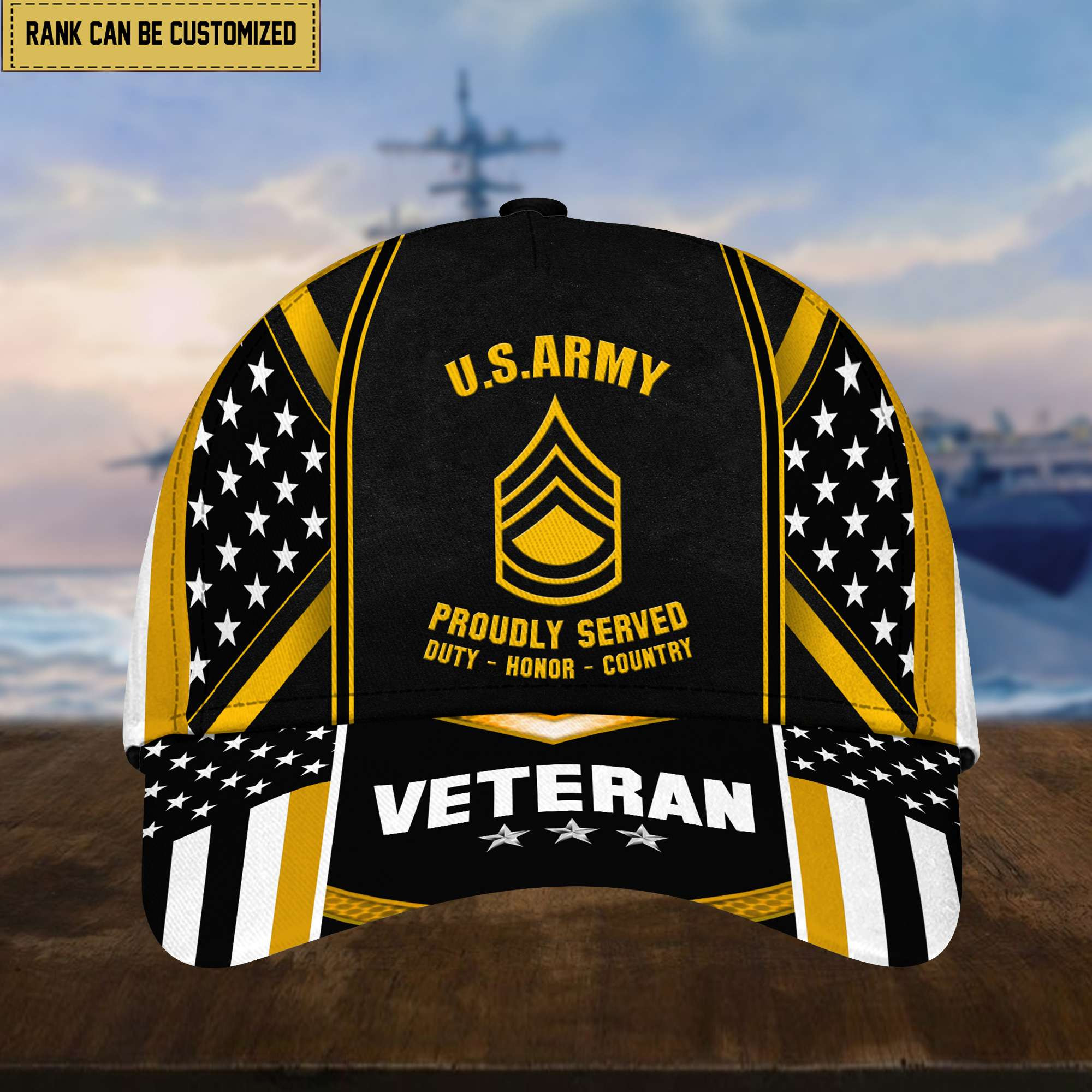 Premium Custom US Army Cap, Hat for Army Veteran, Gifts for Dad, for Husband VPVC002501